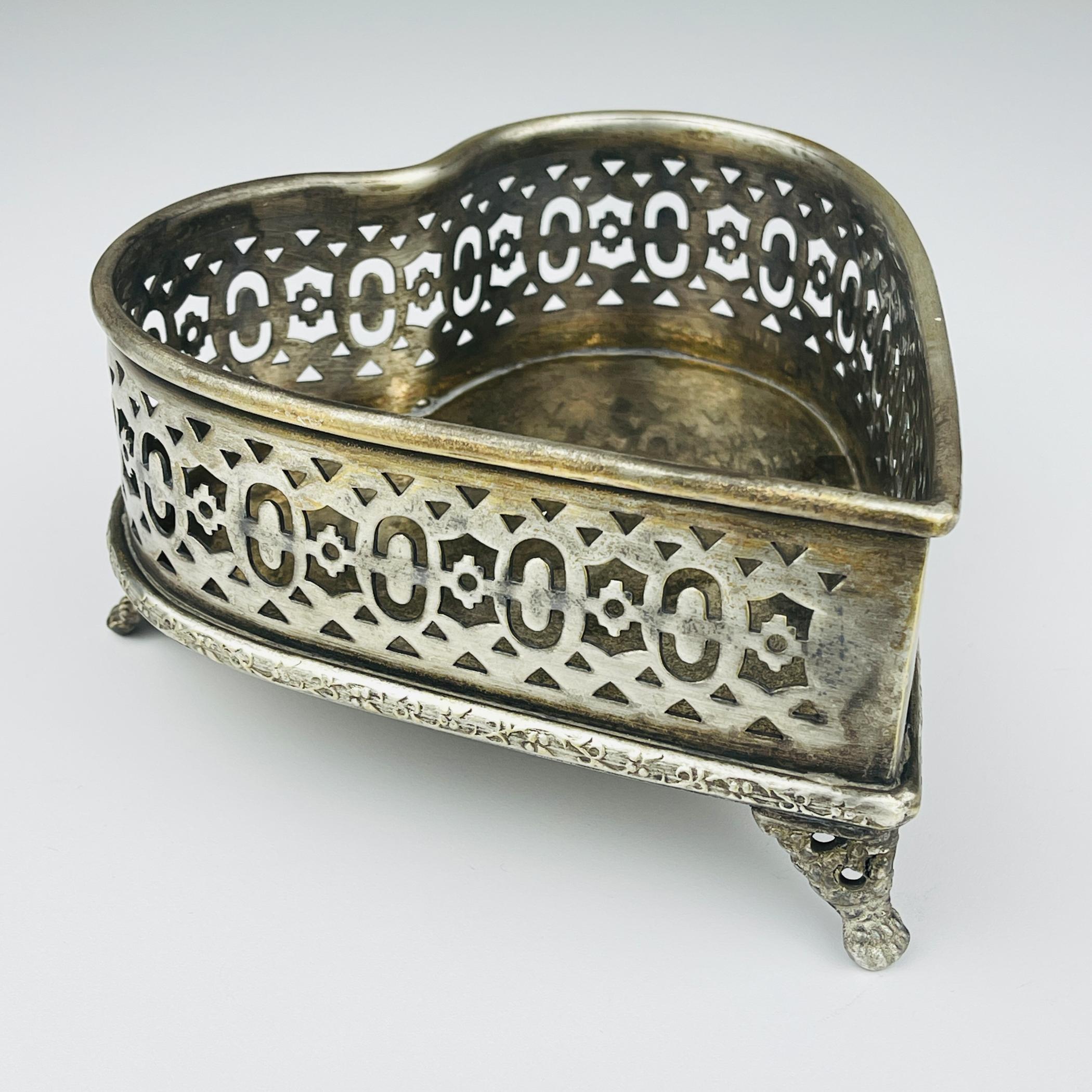 British Original Silver Plated Basket or Candy Stand By Jordan, Sheffield, England, 1950