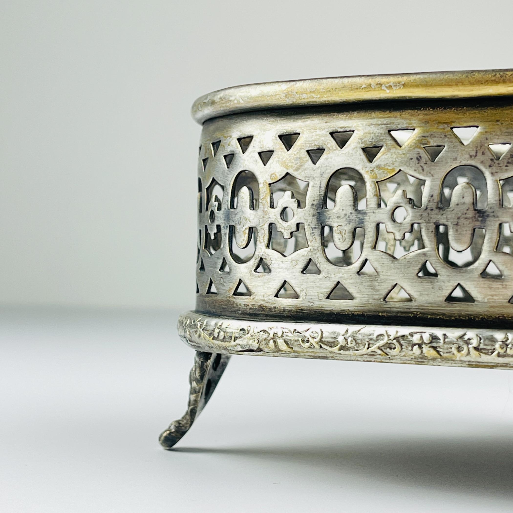 20th Century Original Silver Plated Basket or Candy Stand By Jordan, Sheffield, England, 1950