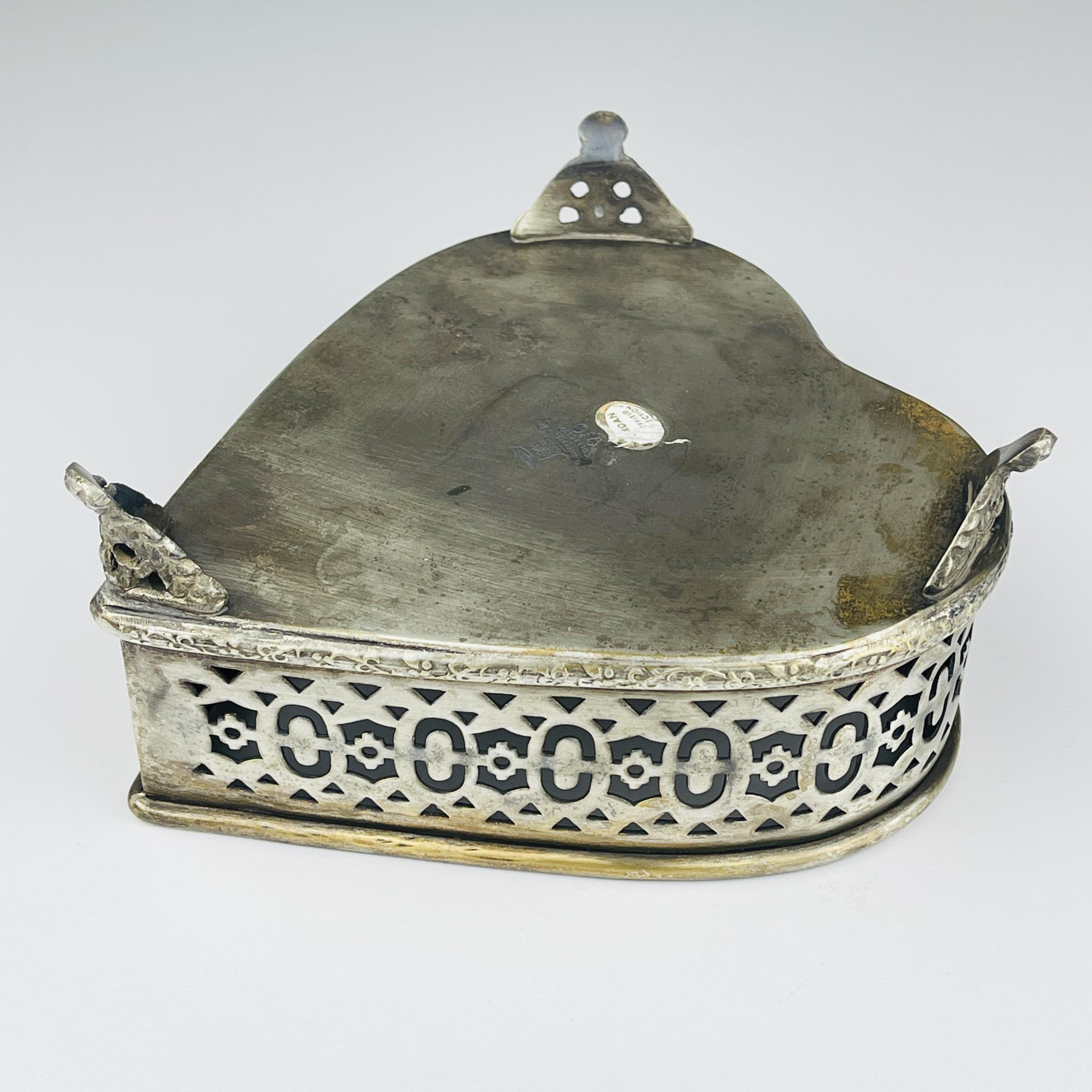 Original Silver Plated Basket or Candy Stand By Jordan, Sheffield, England, 1950 3