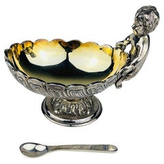 Original versilberter Kaviarservice von Royal Family Sheffield, Italien 1990er Jahre