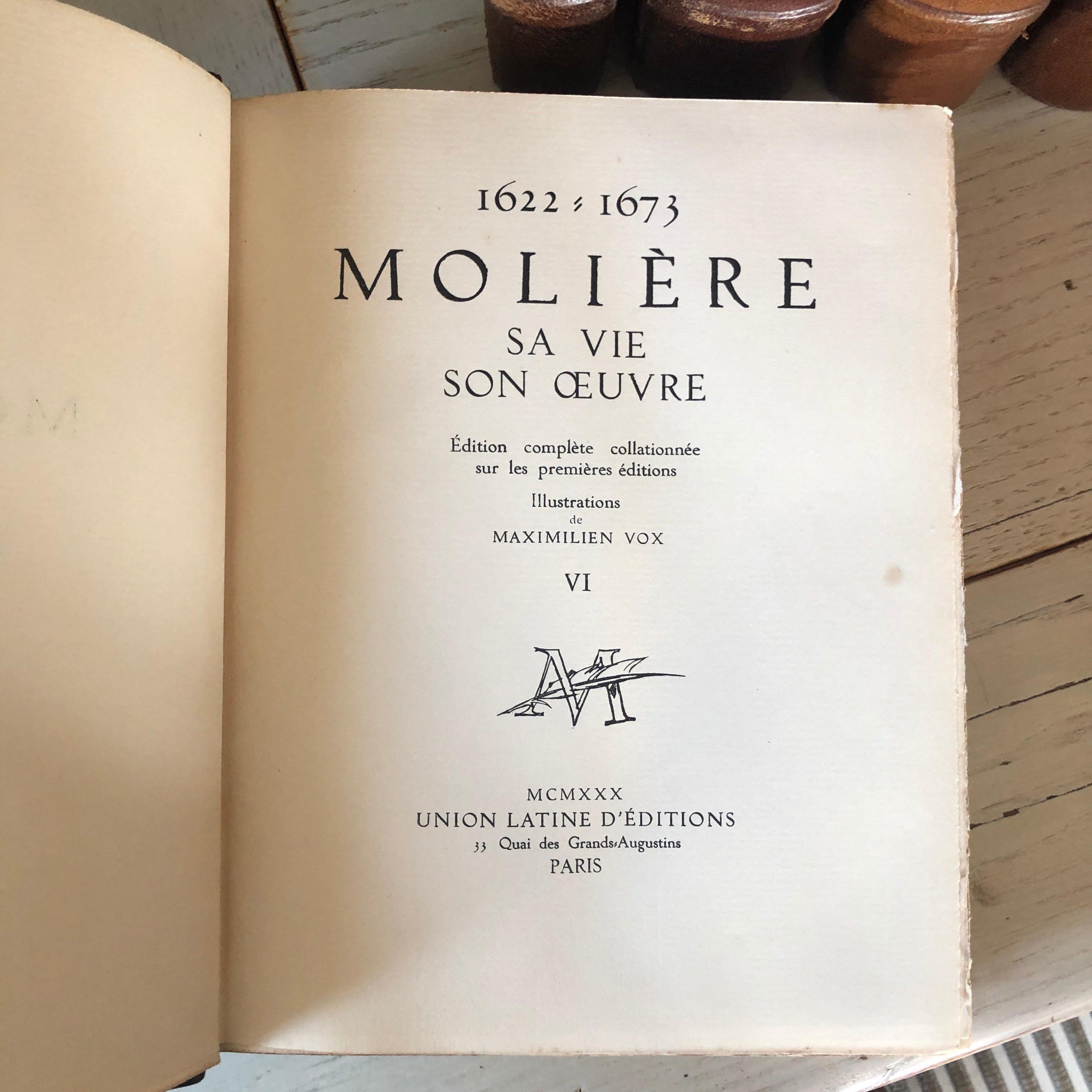 Paper Original Six Volumes by Molière 