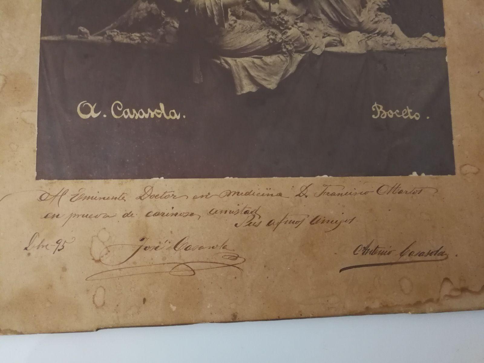 Espagnol Photographie originale d'une œuvre détruite de Casasola, signée en 1895 en vente