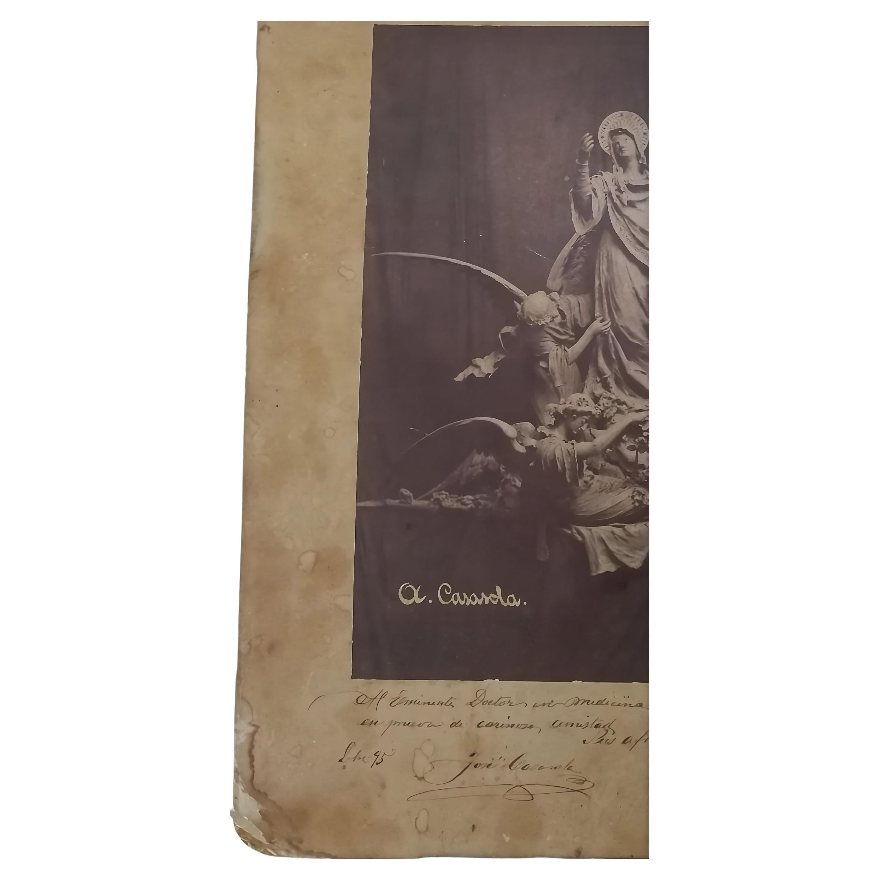 Original sketch photograph of destroyed work by Casasola, signed 1895 For Sale