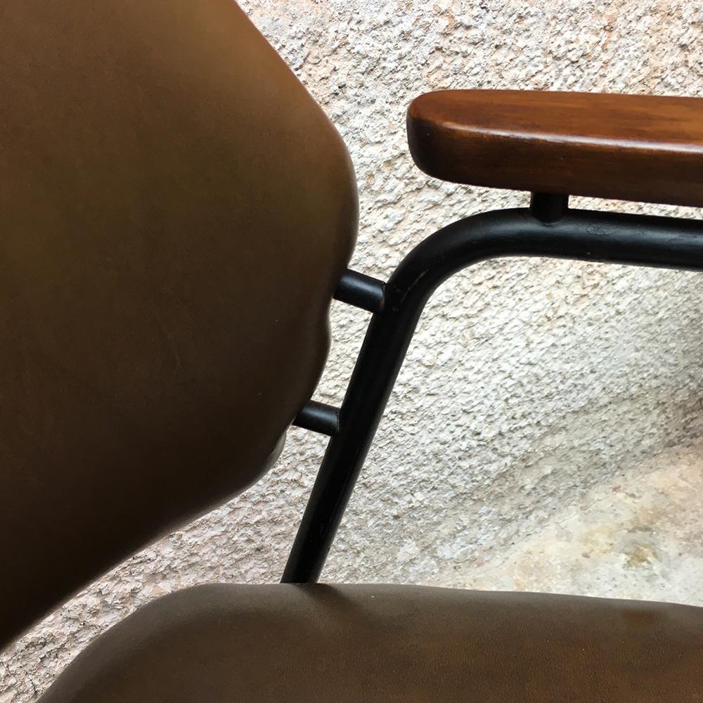 Original Sky Armchairs and Teak Armrests Walter Knoll, 1960s In Good Condition In MIlano, IT