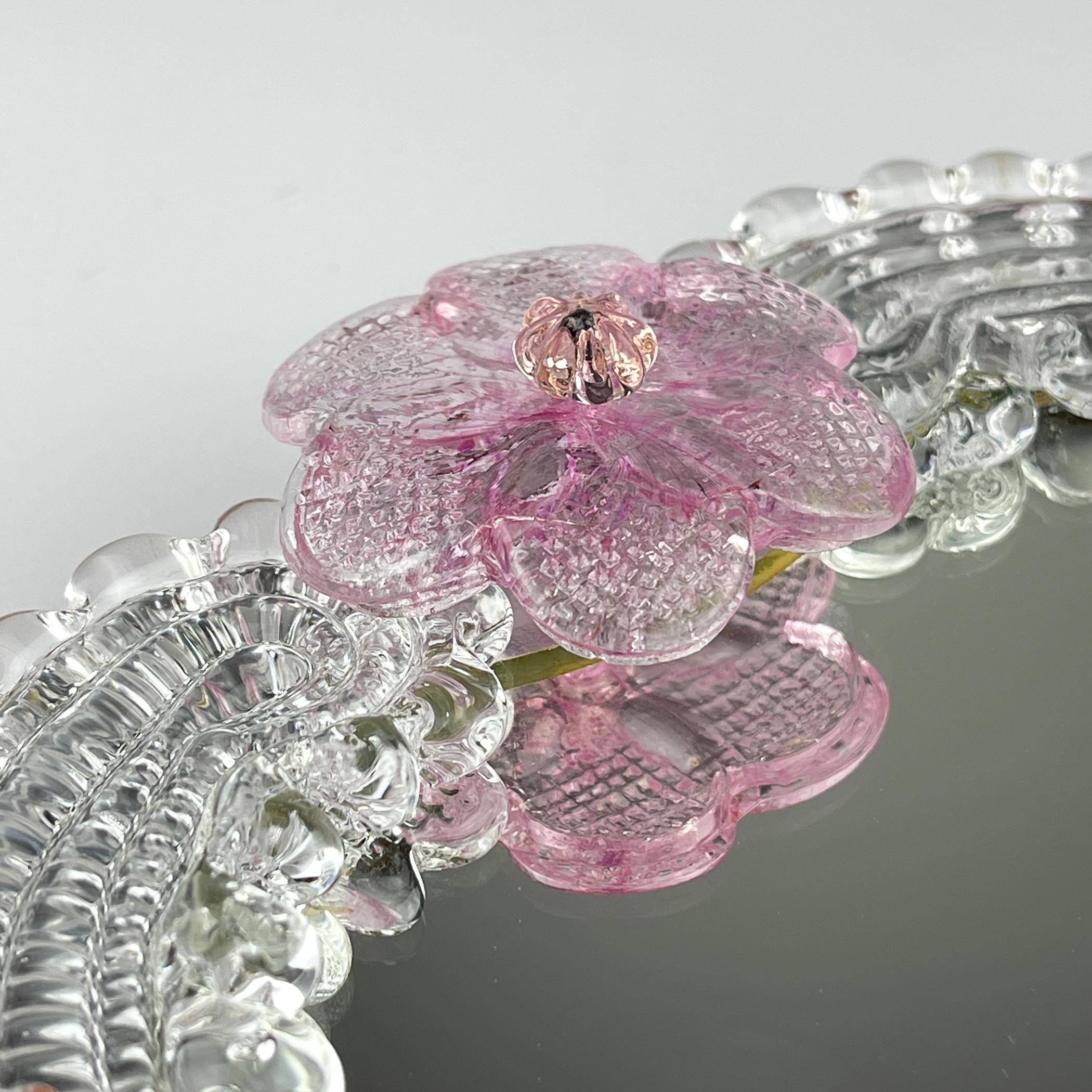 Original Small Murano glass mirror, Italy 1950s For Sale 5