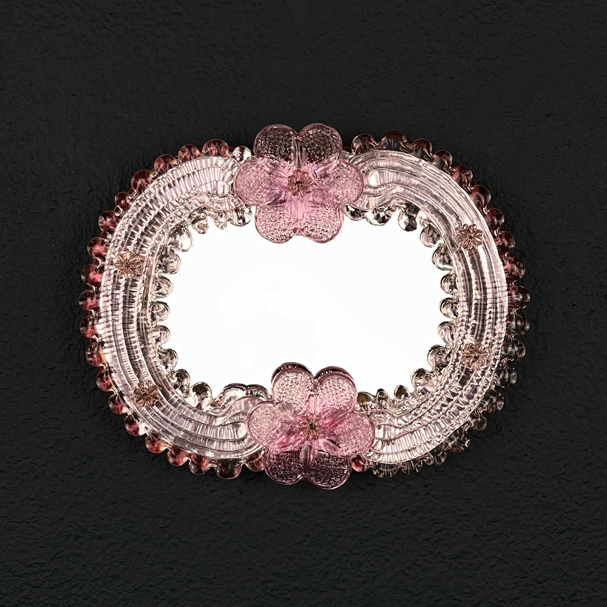 Mid-Century Modern Original Small Murano glass mirror, Italy 1950s For Sale