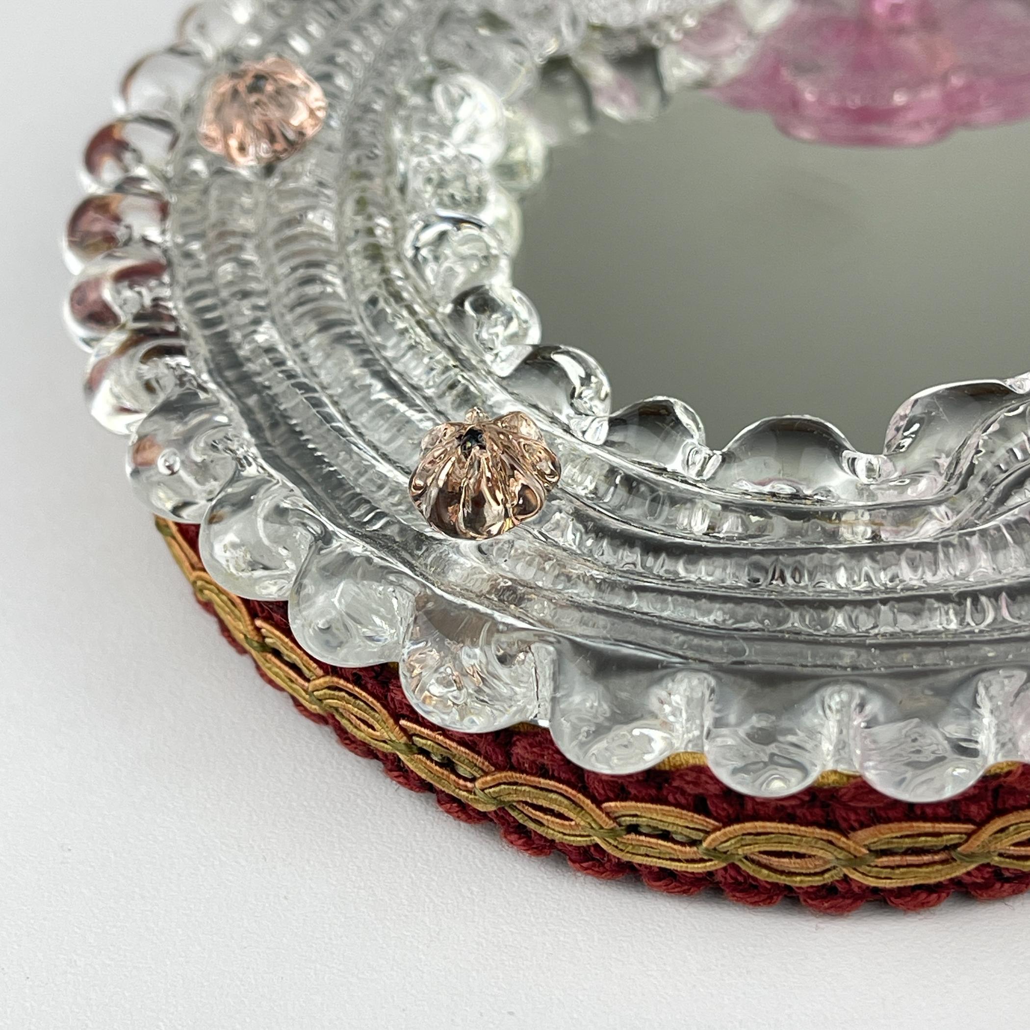 Original Small Murano glass mirror, Italy 1950s For Sale 2