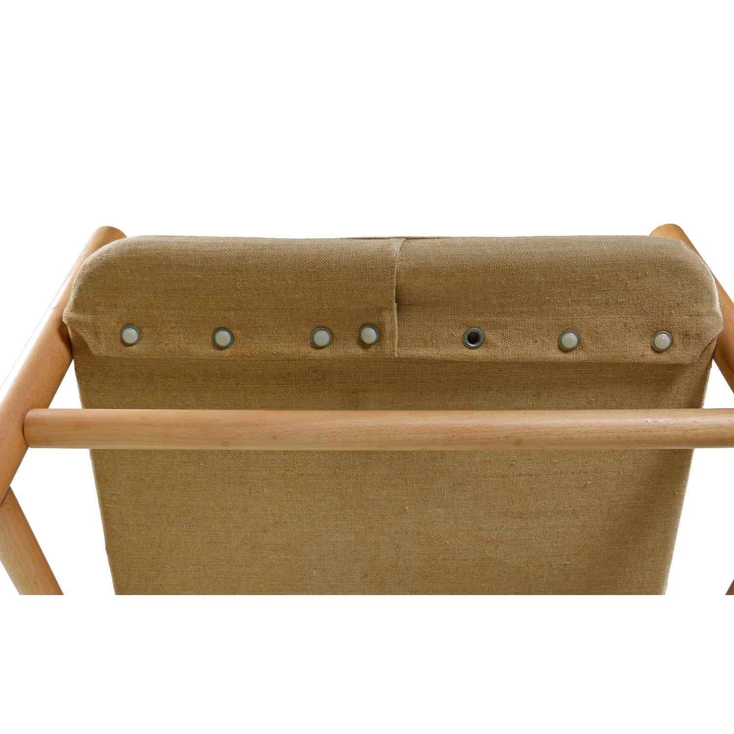 Fabric Original Solid Beechwood DUX Safari Junker Chairs by Bror Boije Made in Sweden