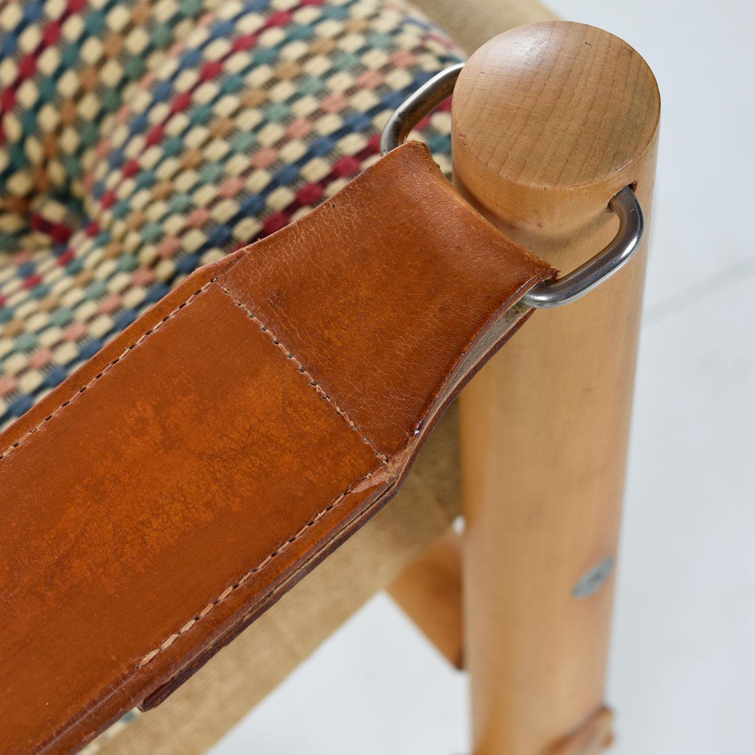 Mid-Century Modern Original Solid Beechwood DUX Safari Junker Chairs by Bror Boije Made in Sweden