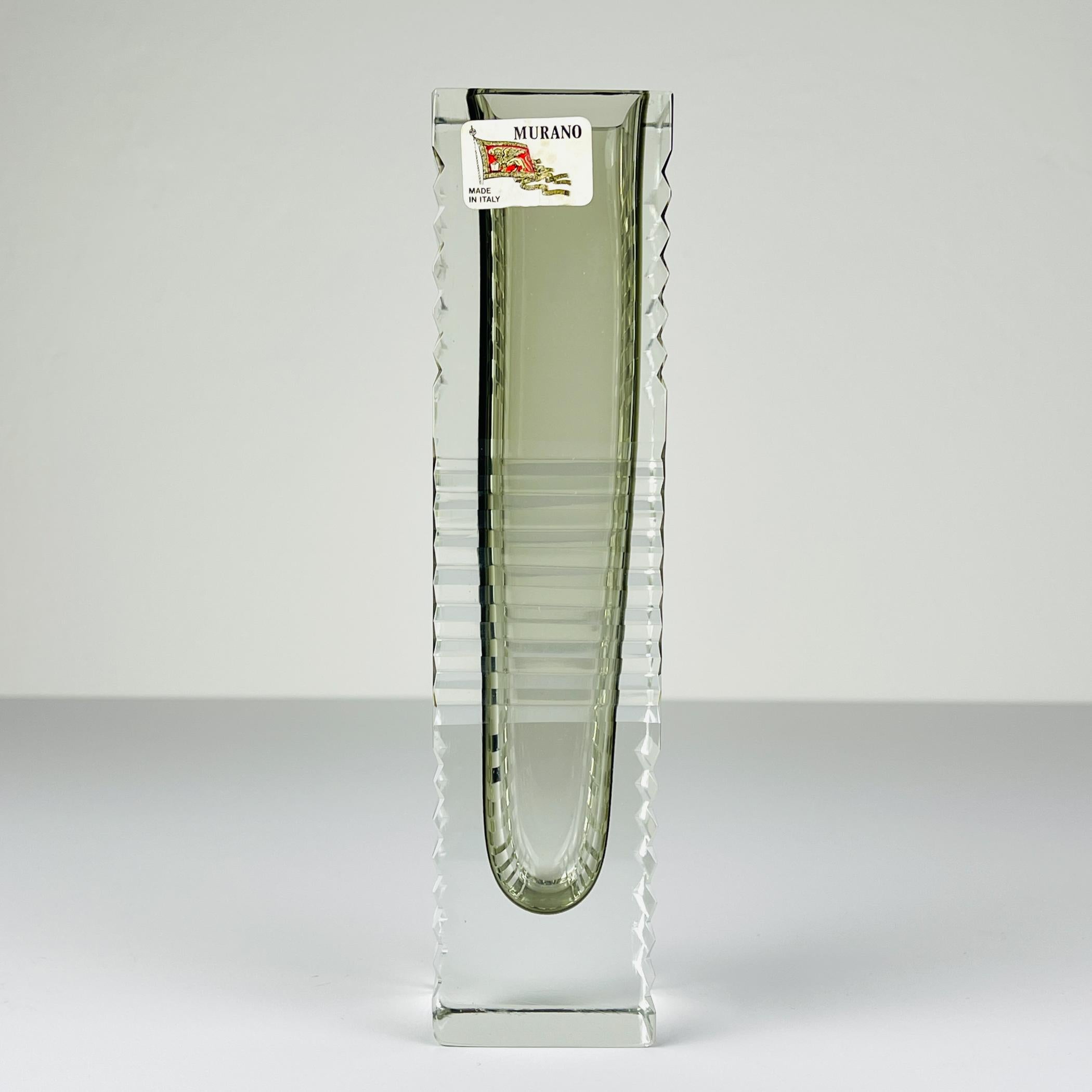 Original Sommerso Murano glass Vase by Pagnin & Bon, Italy 1960s For Sale 5