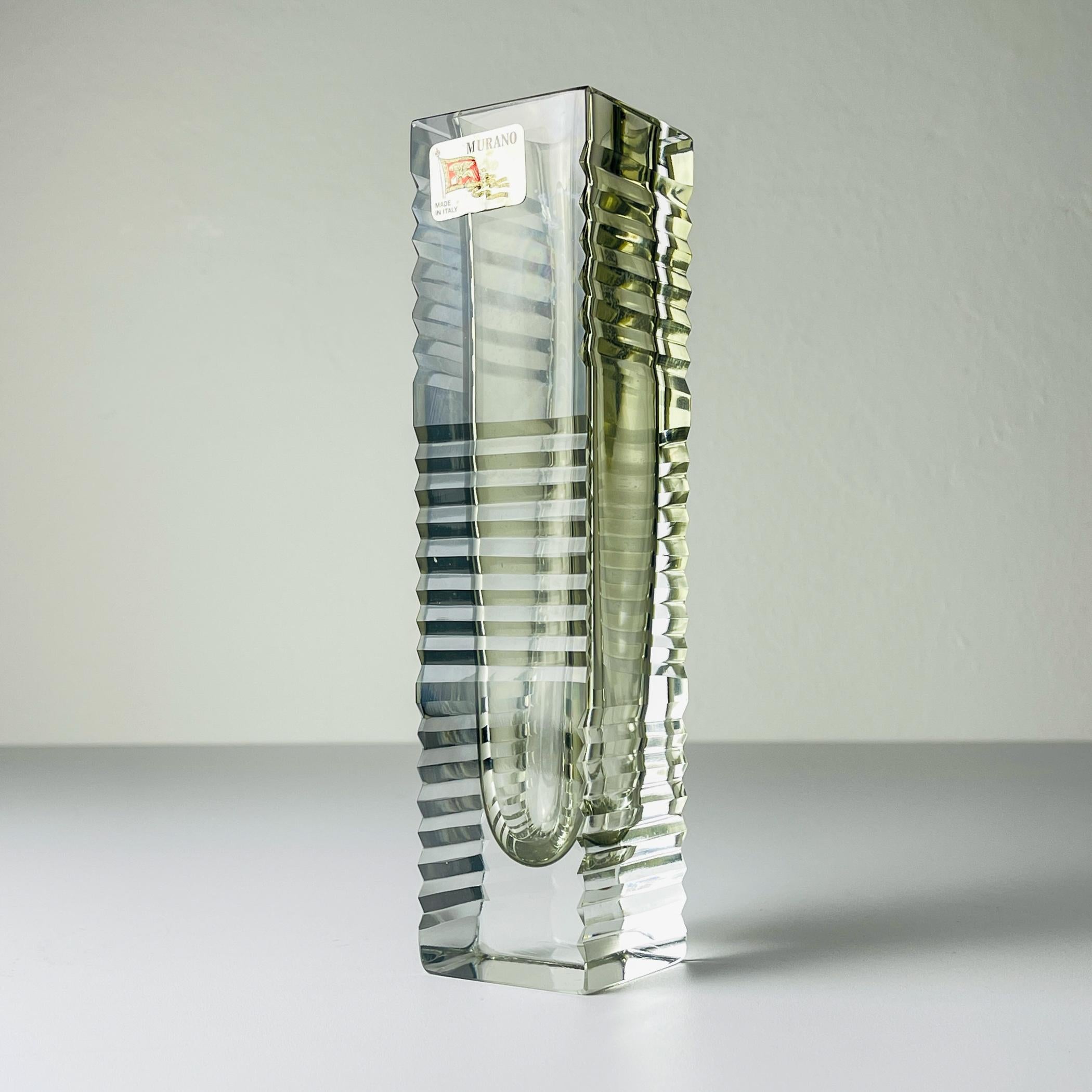 Original Murano glass vase by Pagnin & Bon made in Italy in the 1960s.
Pagnin & Bon was an Italian glassmaking company known for producing stunning Murano glass pieces during the mid-20th century. Established on the island of Murano, Italy, famous