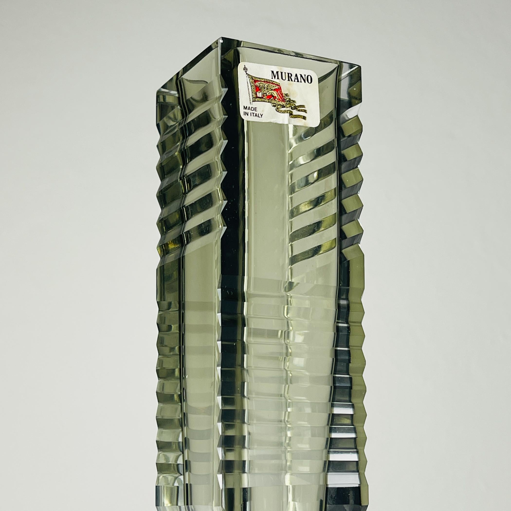 Mid-Century Modern Original Sommerso Murano glass Vase by Pagnin & Bon, Italy 1960s For Sale