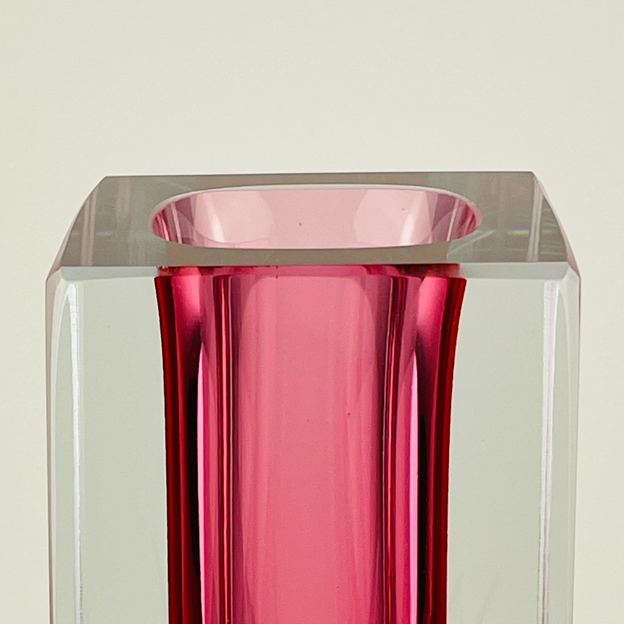 Italiano Vaso originale in vetro di Murano Sommerso di Pagnin & Bon, Italia anni '60 in vendita