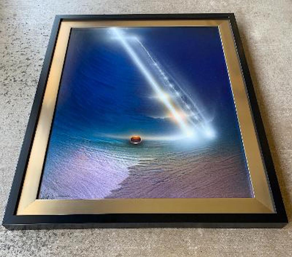 Visionary, abstract original acrylic on aluminum painting by famous NASA Space Artist, Andreas Nottebohn, titled 