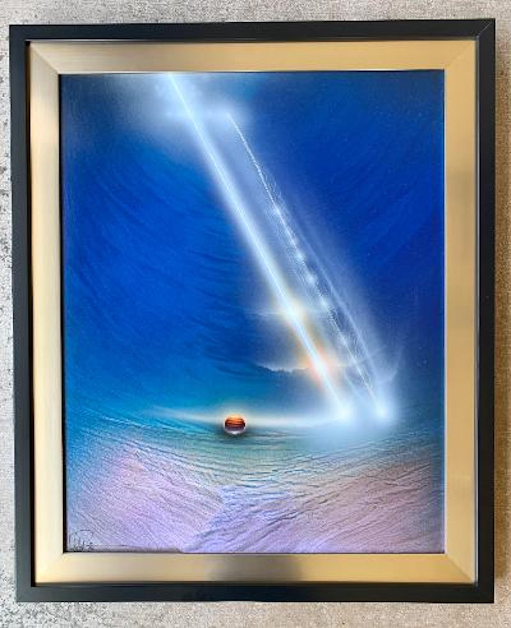 20th Century Original Space Artist Andreas Nottebohm Acrylic on Aluminum Painting KNM 1387 For Sale