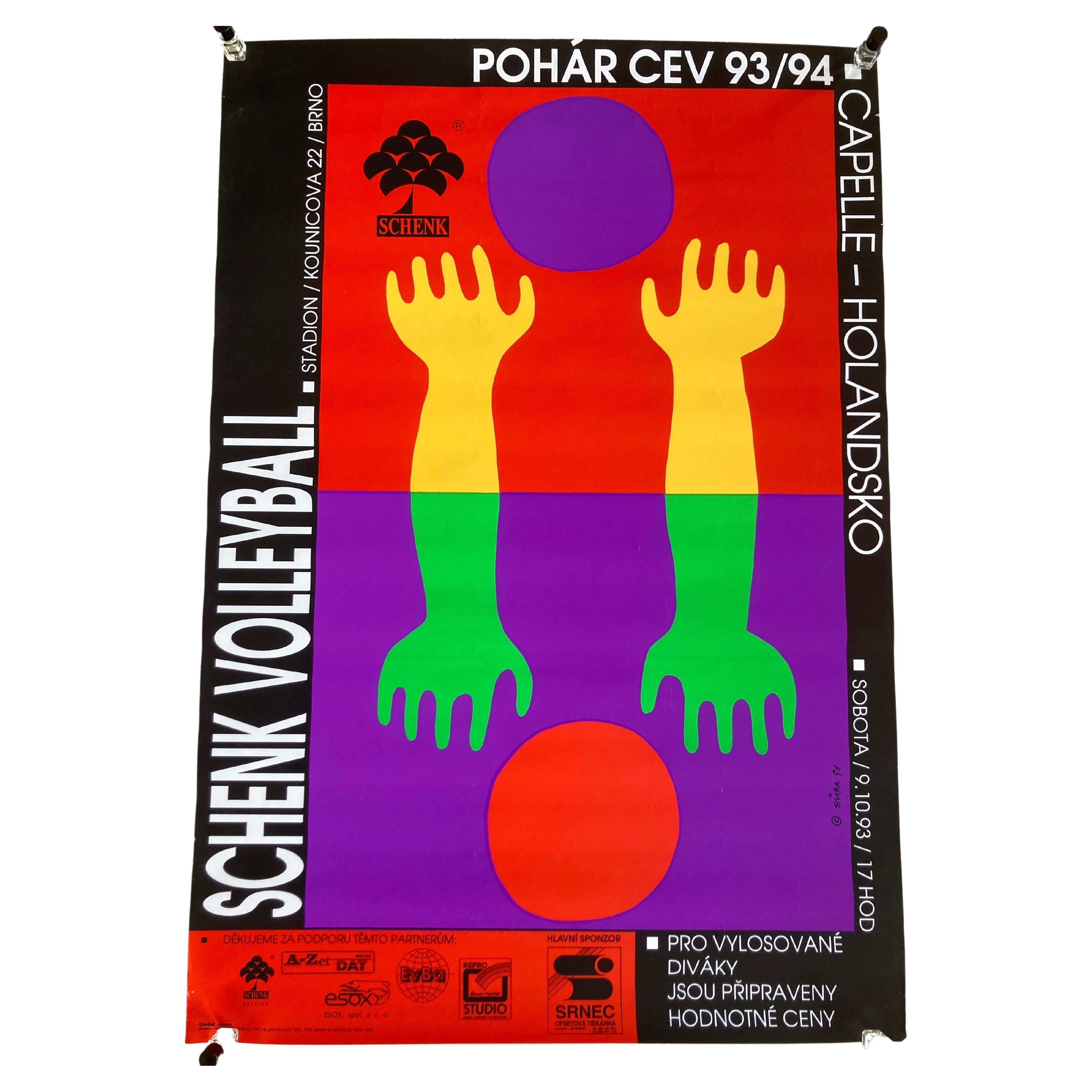 Original Sport Design Volleyball Poster, 1993 / Czechoslovakia
