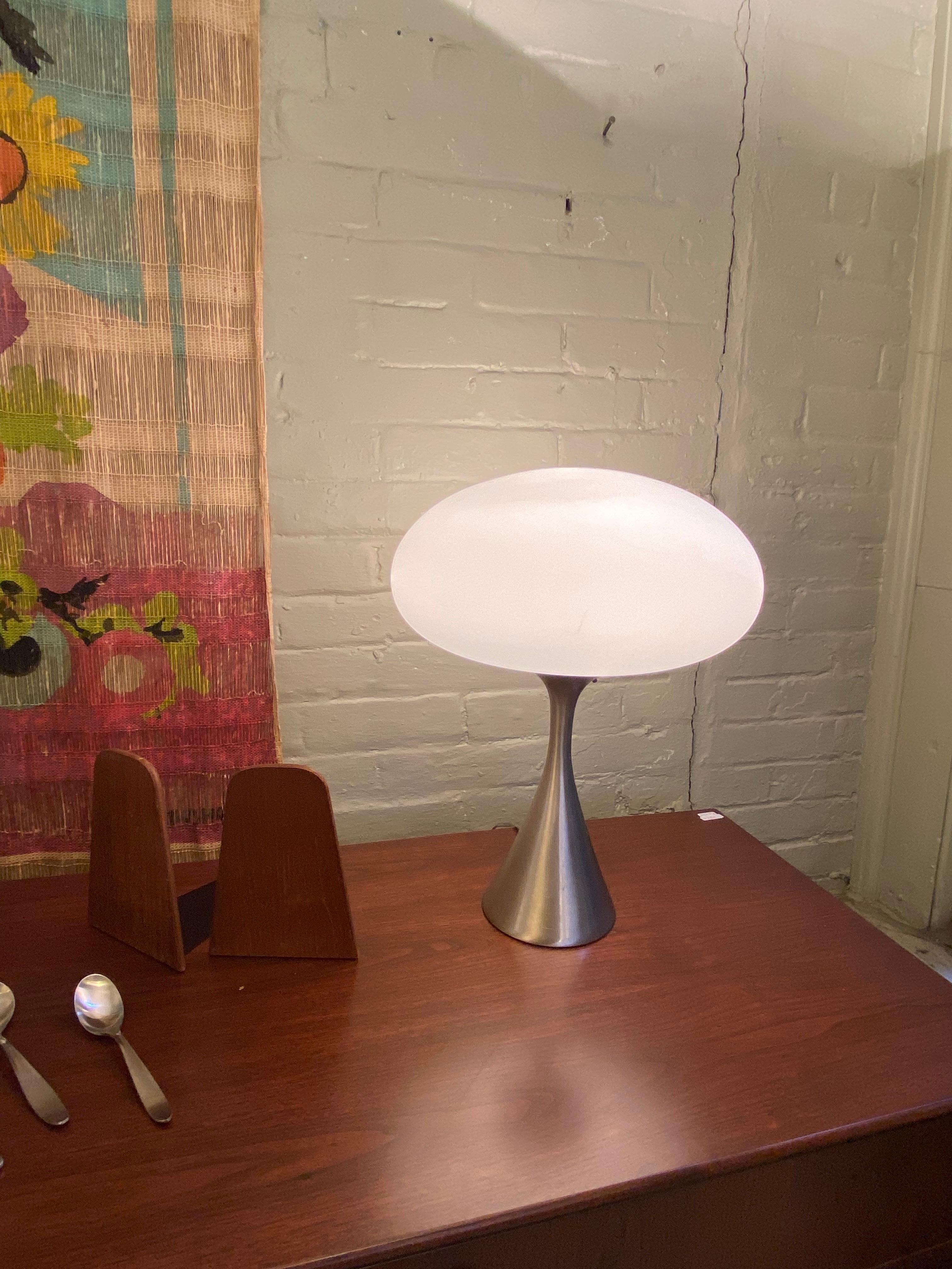 Mid-20th Century Original Stainless Laurel Mushroom Table Lamp For Sale
