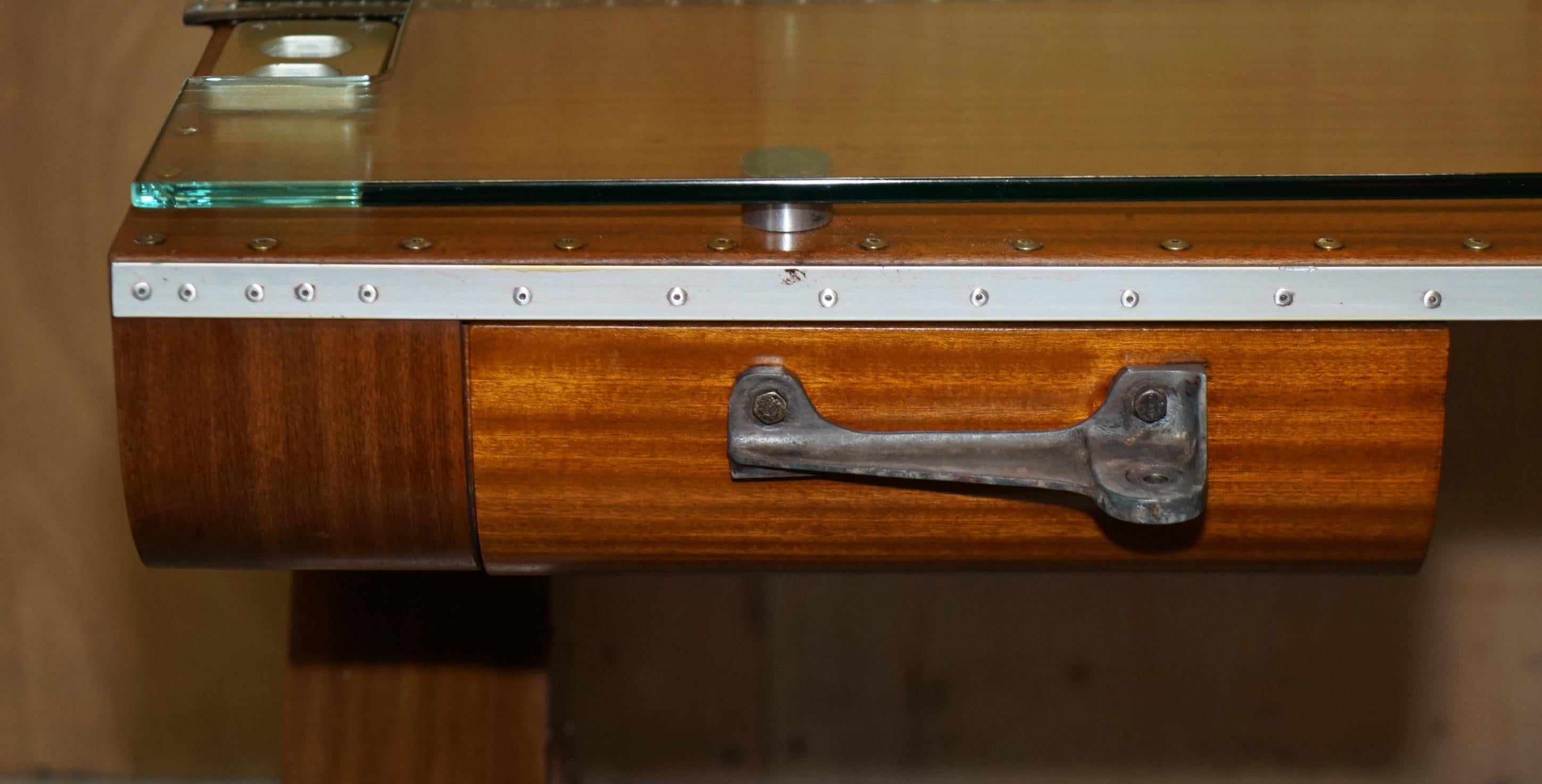 ORIGINAL STAMPED GIANCARLO DE ASTIS T-28 A TROJAN AEROPLANE WiNG AVIATOR DESK For Sale 3