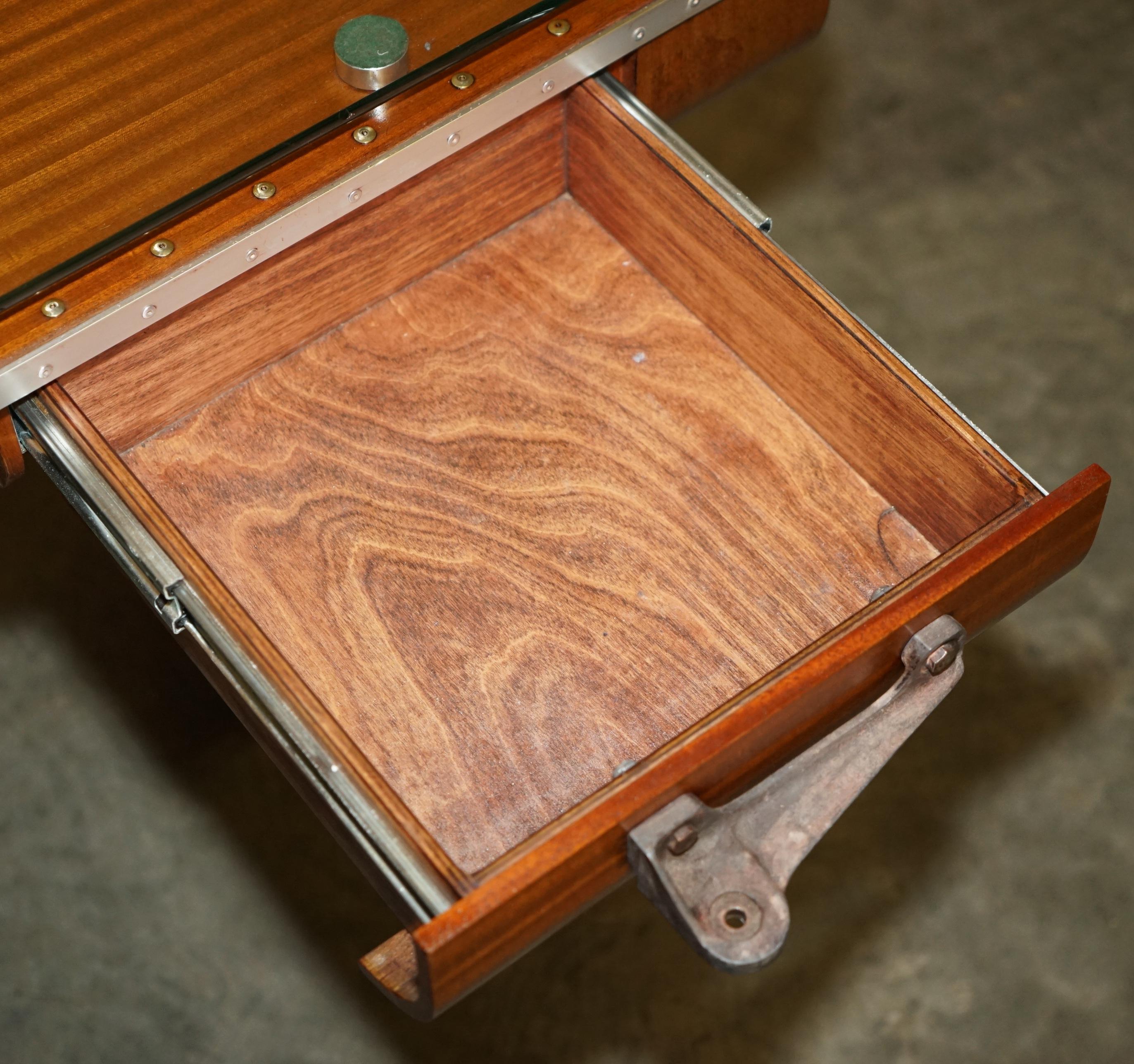 ORIGINAL STAMPED GIANCARLO DE ASTIS T-28 A TROJAN AEROPLANE WiNG AVIATOR DESK For Sale 6