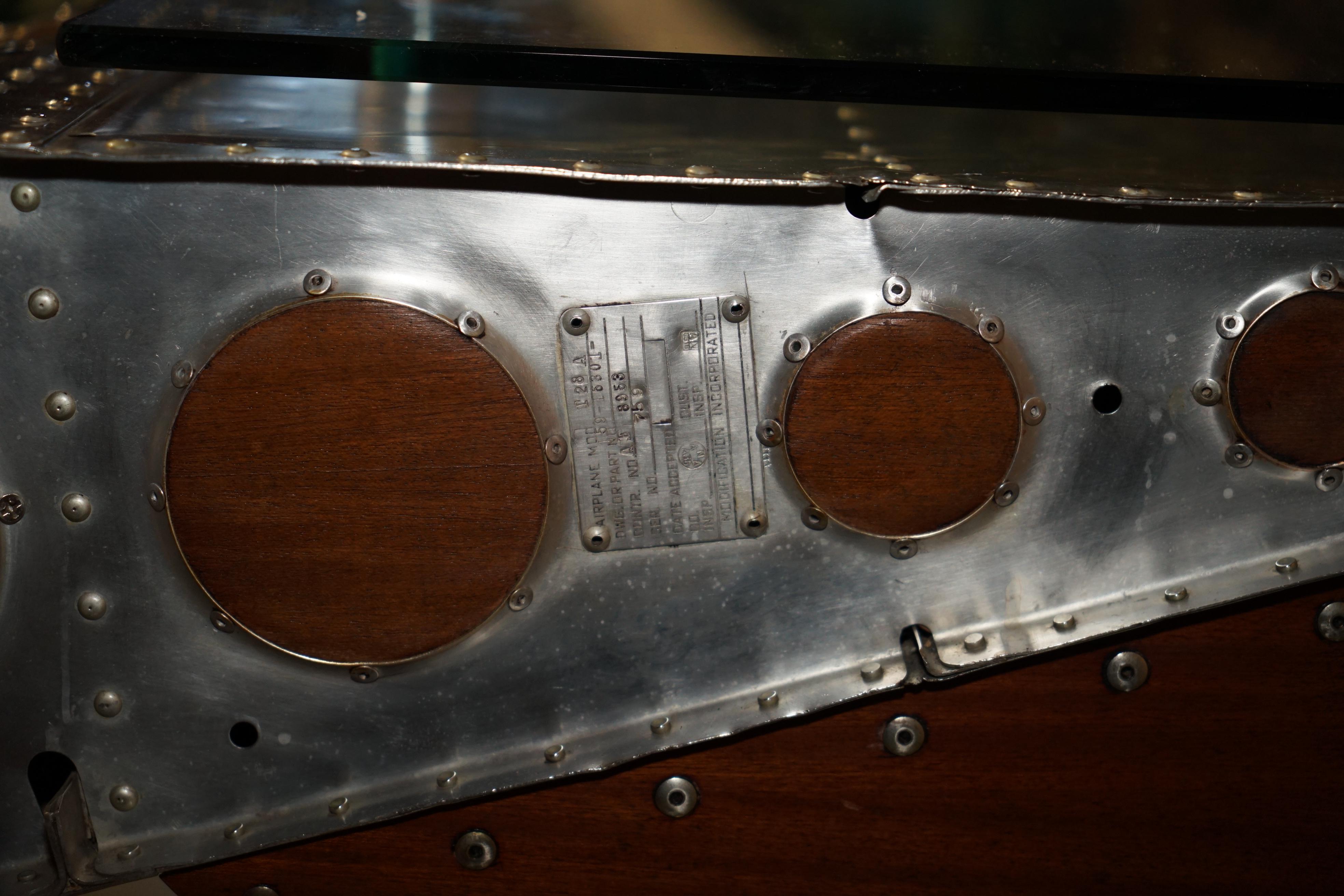 ORIGINAL STAMPED GIANCARLO DE ASTIS T-28 A TROJAN AEROPLANE WiNG AVIATOR DESK For Sale 8