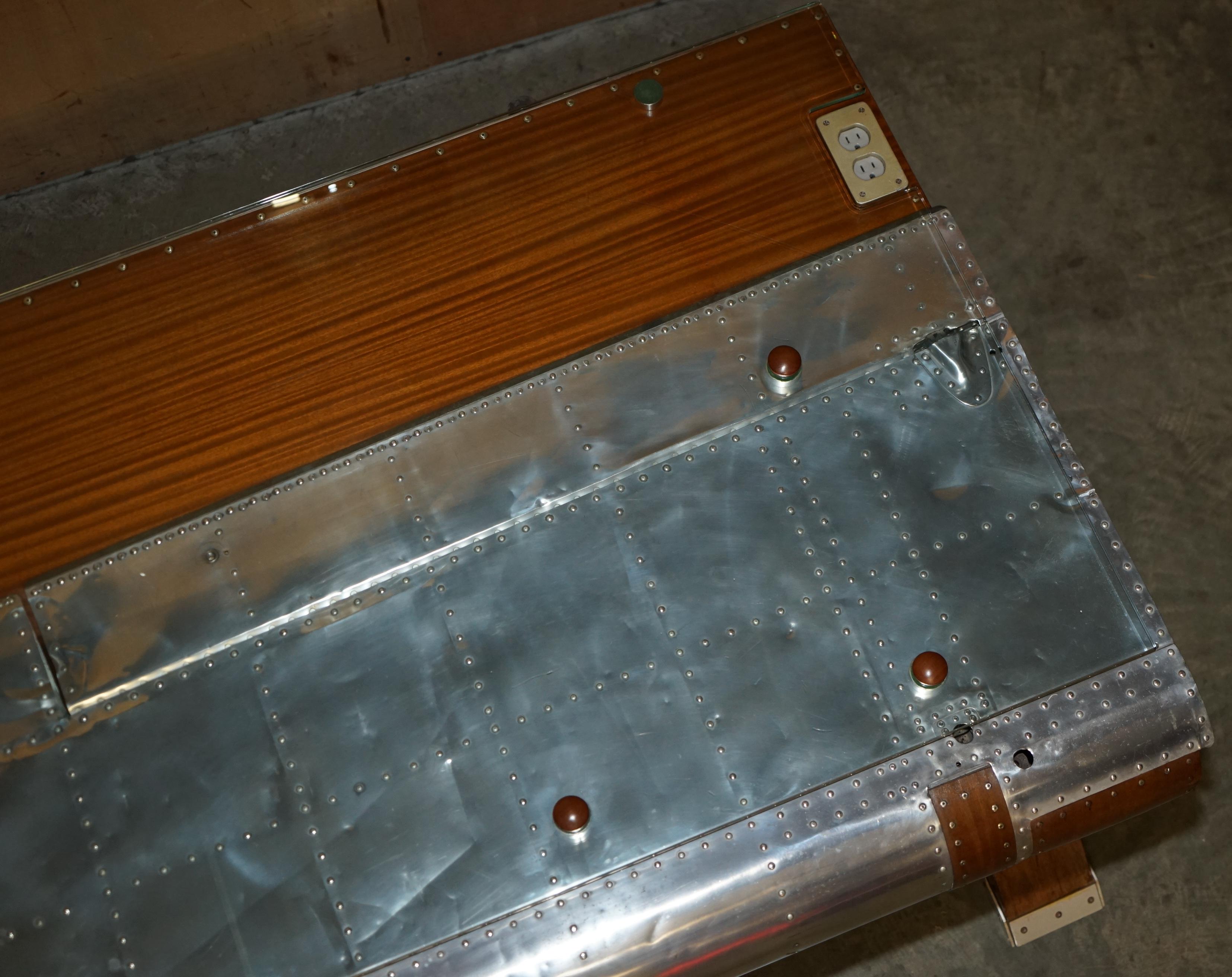 ORIGINAL STAMPED GIANCARLO DE ASTIS T-28 A TROJAN AEROPLANE WiNG AVIATOR DESK For Sale 11