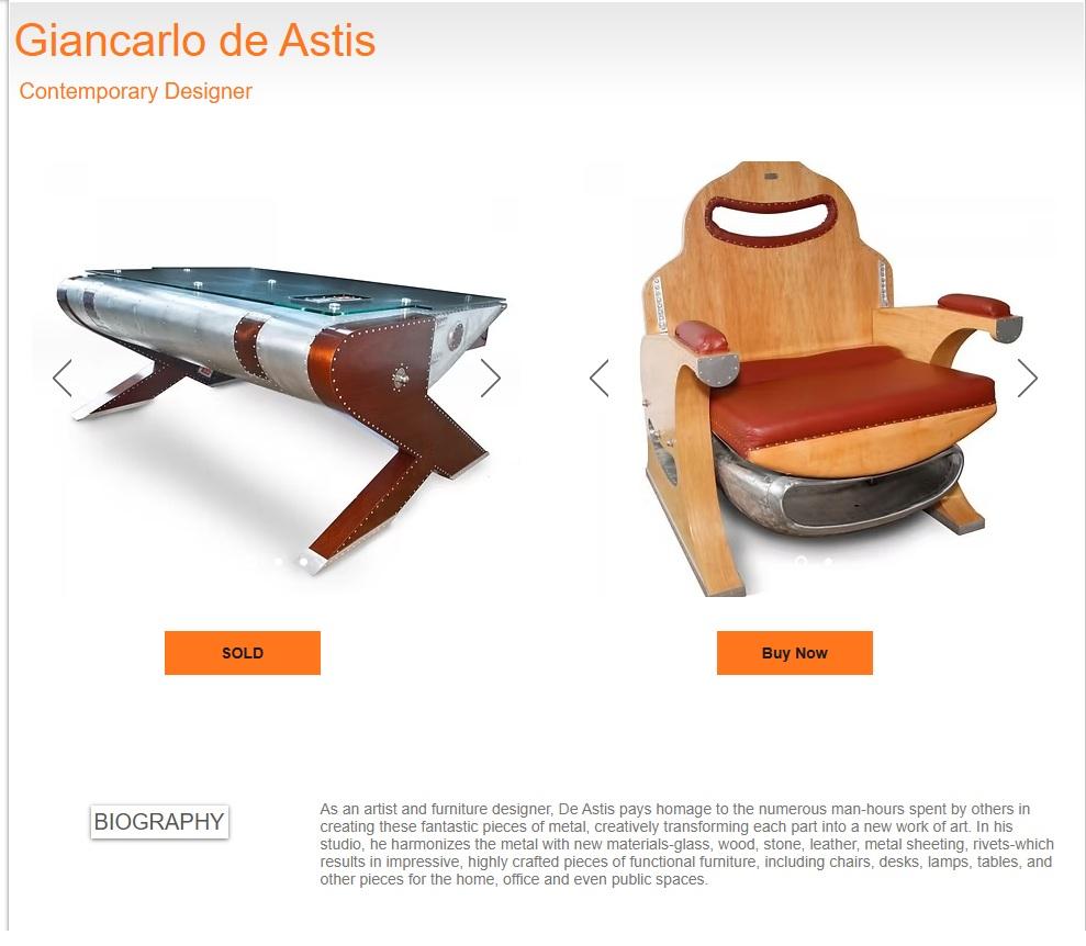 Royal House Antiques

Royal House Antiques is delighted to offer for sale this absolutely stunning, fully restored original Giancarlo De Astis Aviator Aeroplane wing desk made from a T-28 A Trojan American fighter plan

Please note the delivery fee