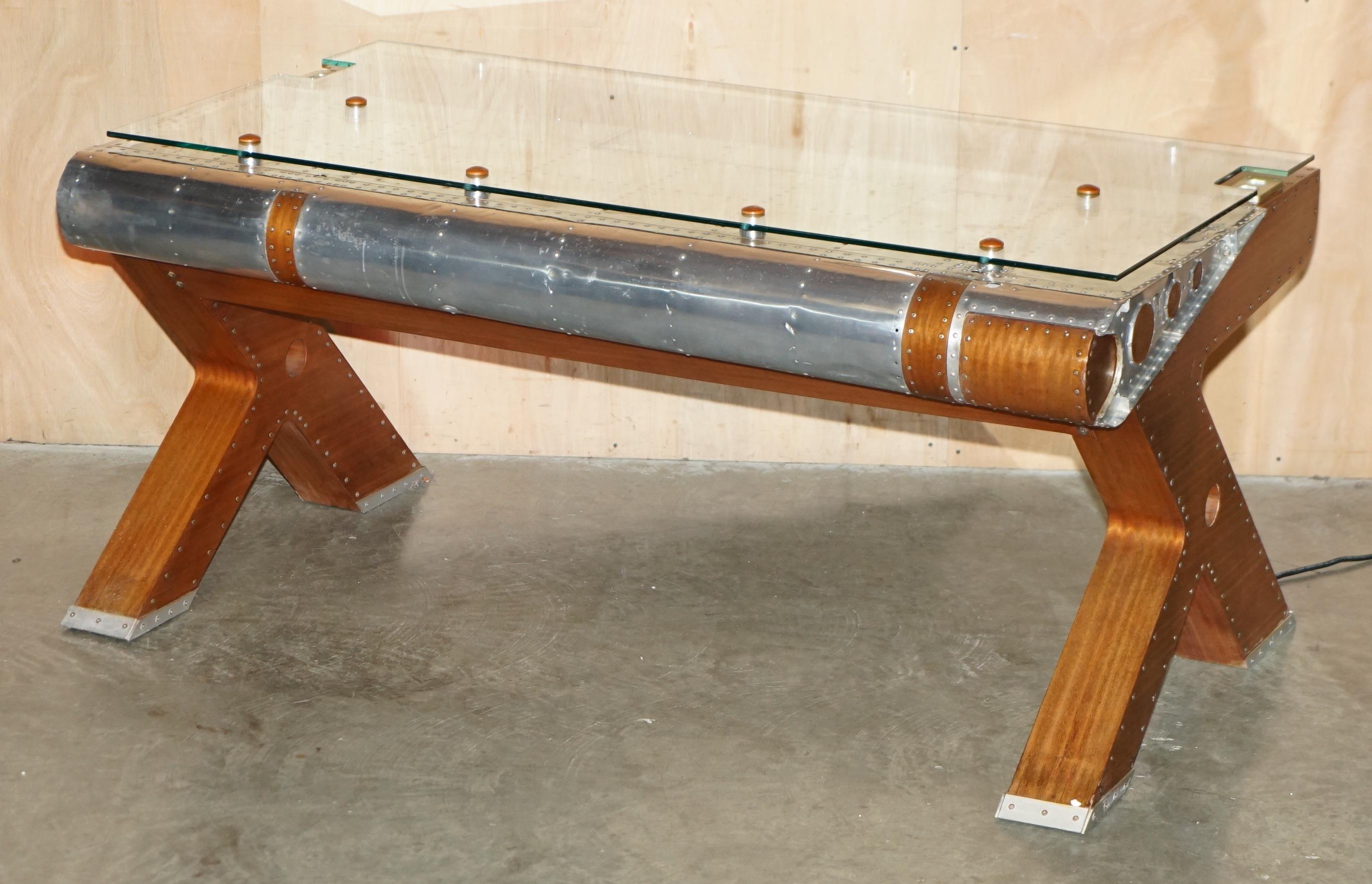 Industrial ORIGINAL STAMPED GIANCARLO DE ASTIS T-28 A TROJAN AEROPLANE WiNG AVIATOR DESK For Sale