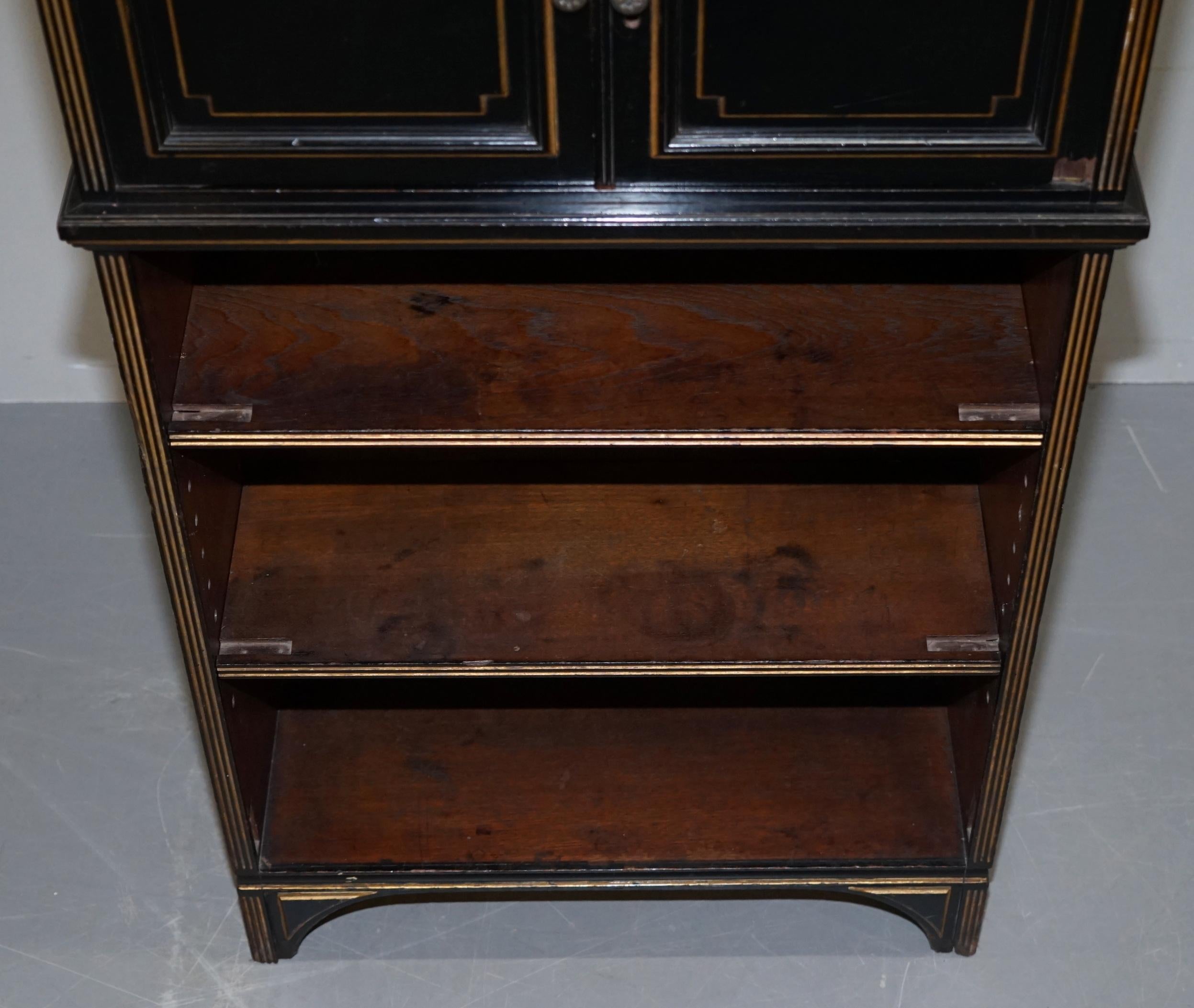 Original Stamped Holland & Sons's Aesthetic Movement Victorian Antique Bookcase 4