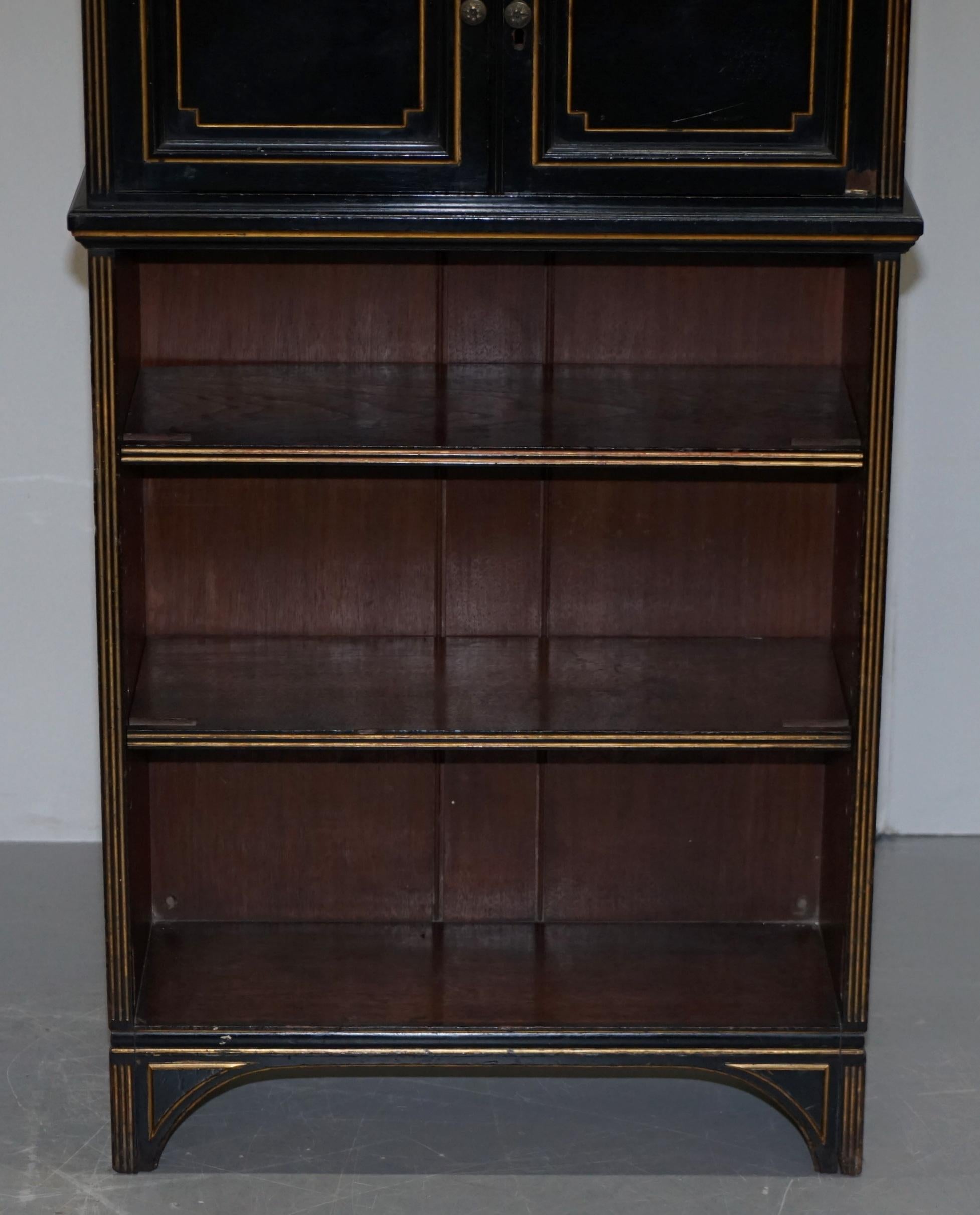 Hand-Crafted Original Stamped Holland & Sons's Aesthetic Movement Victorian Antique Bookcase