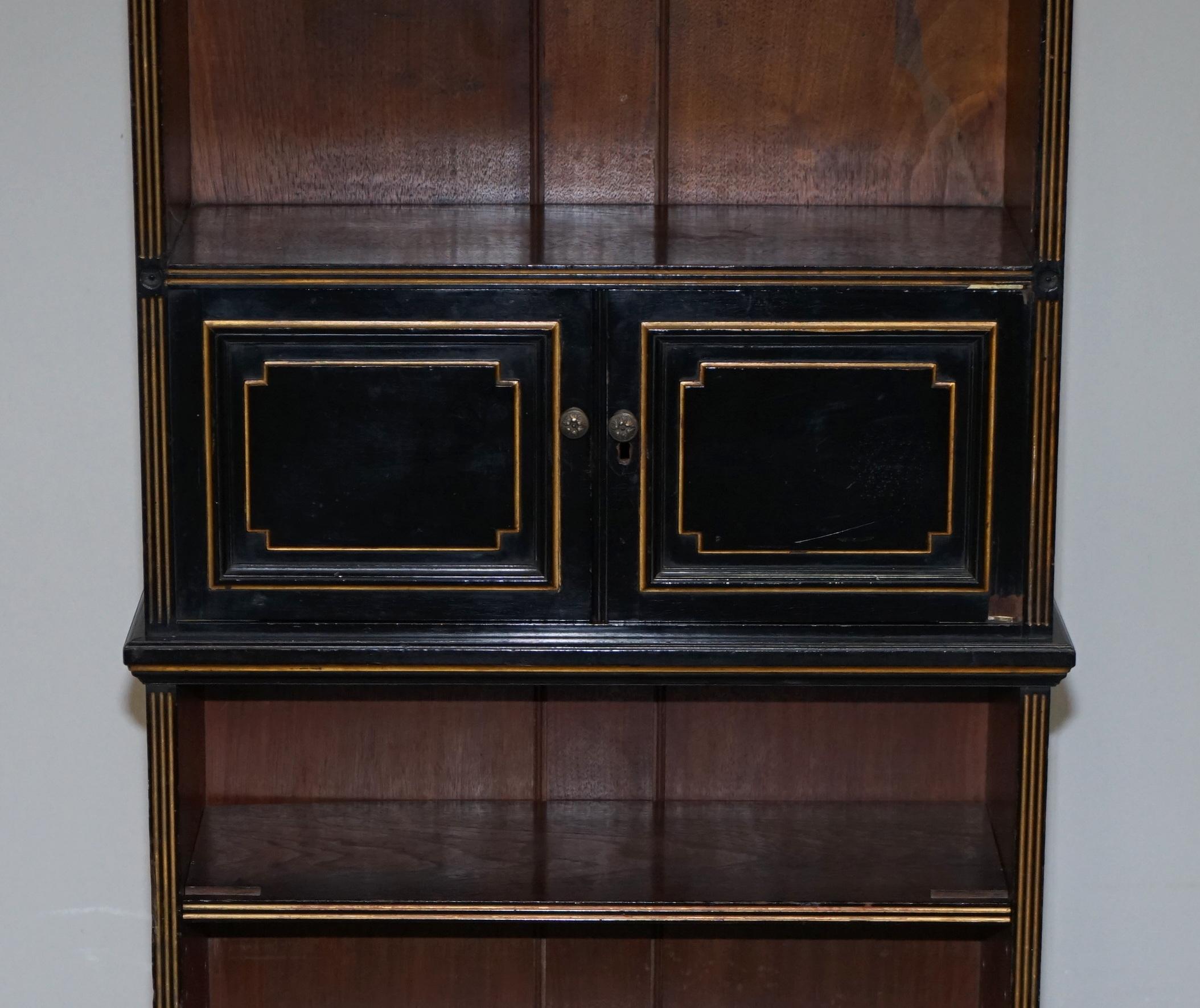 19th Century Original Stamped Holland & Sons's Aesthetic Movement Victorian Antique Bookcase