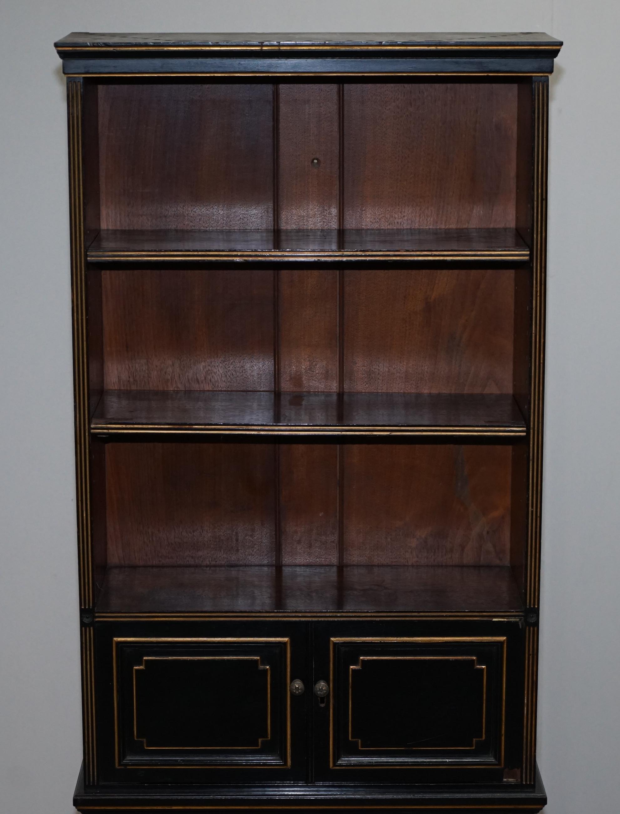 Pine Original Stamped Holland & Sons's Aesthetic Movement Victorian Antique Bookcase