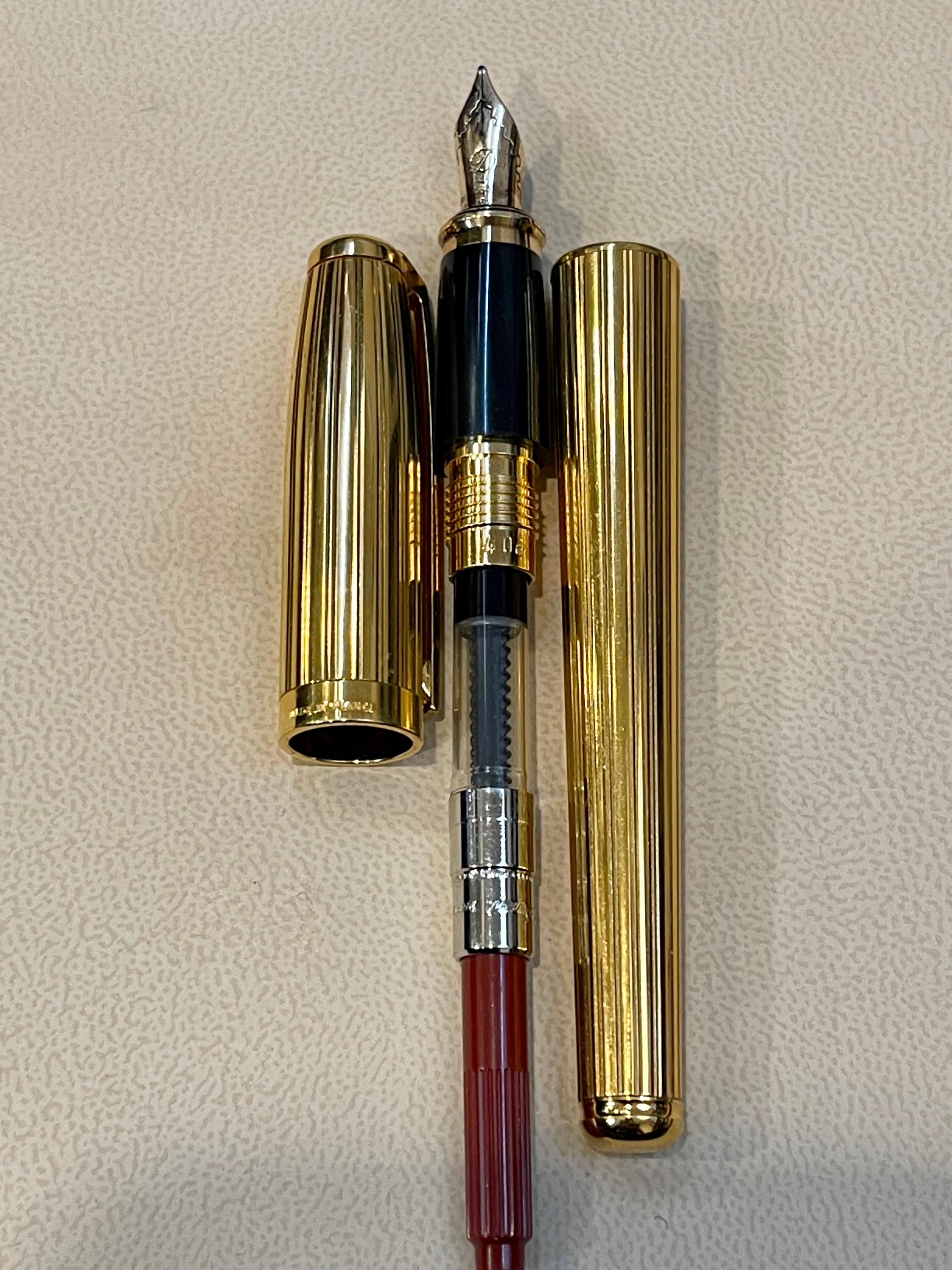 Original S.T.Dupont Fidelio Gold Filled Fountain Pen, France, 14K MediumNIB 3