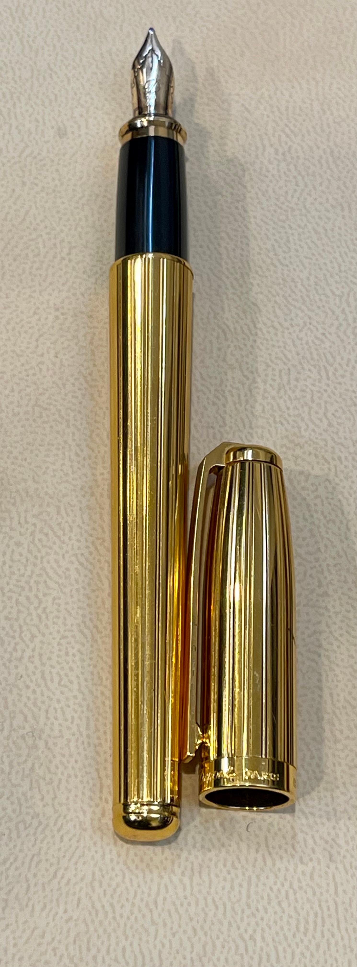 Original S.T.Dupont Fidelio Gold Filled Fountain Pen, France, 14K MediumNIB 4