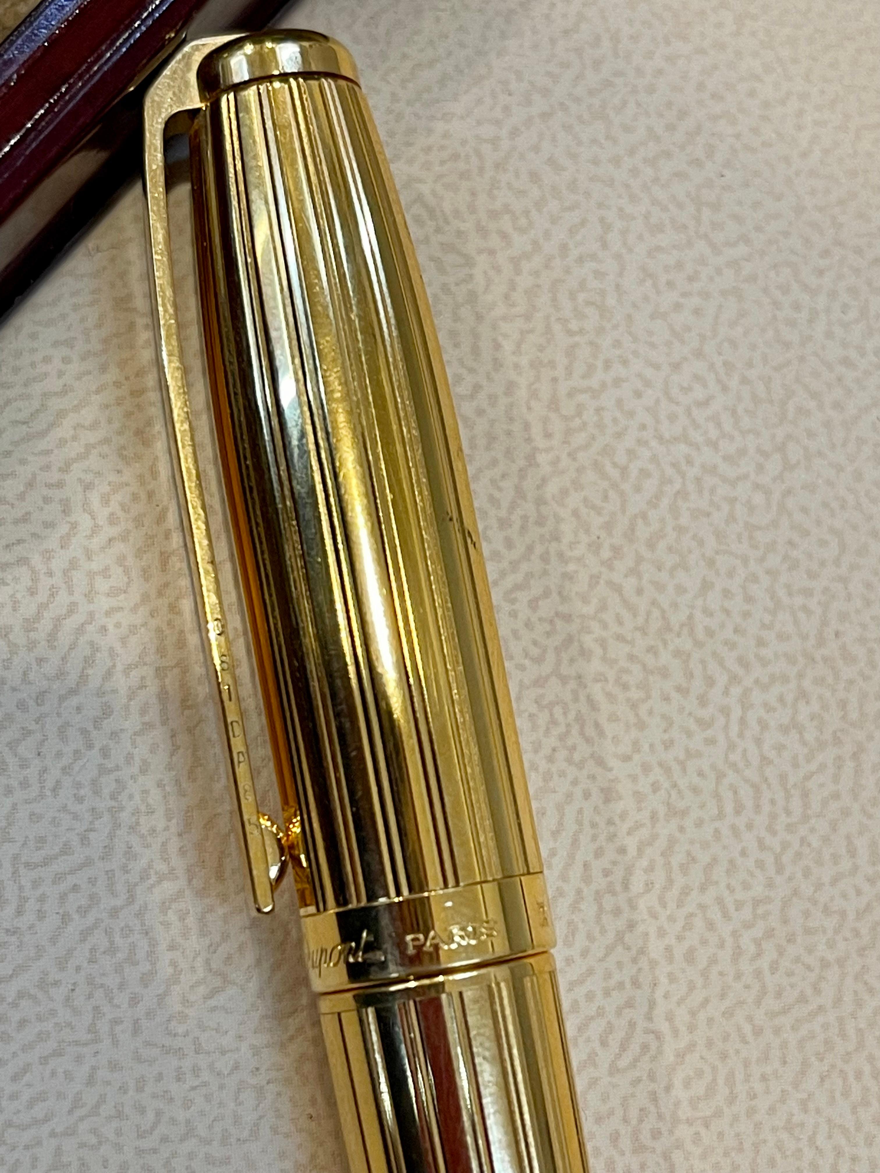 Original S.T.Dupont Fidelio Gold Filled Fountain Pen, France, 14K MediumNIB 6