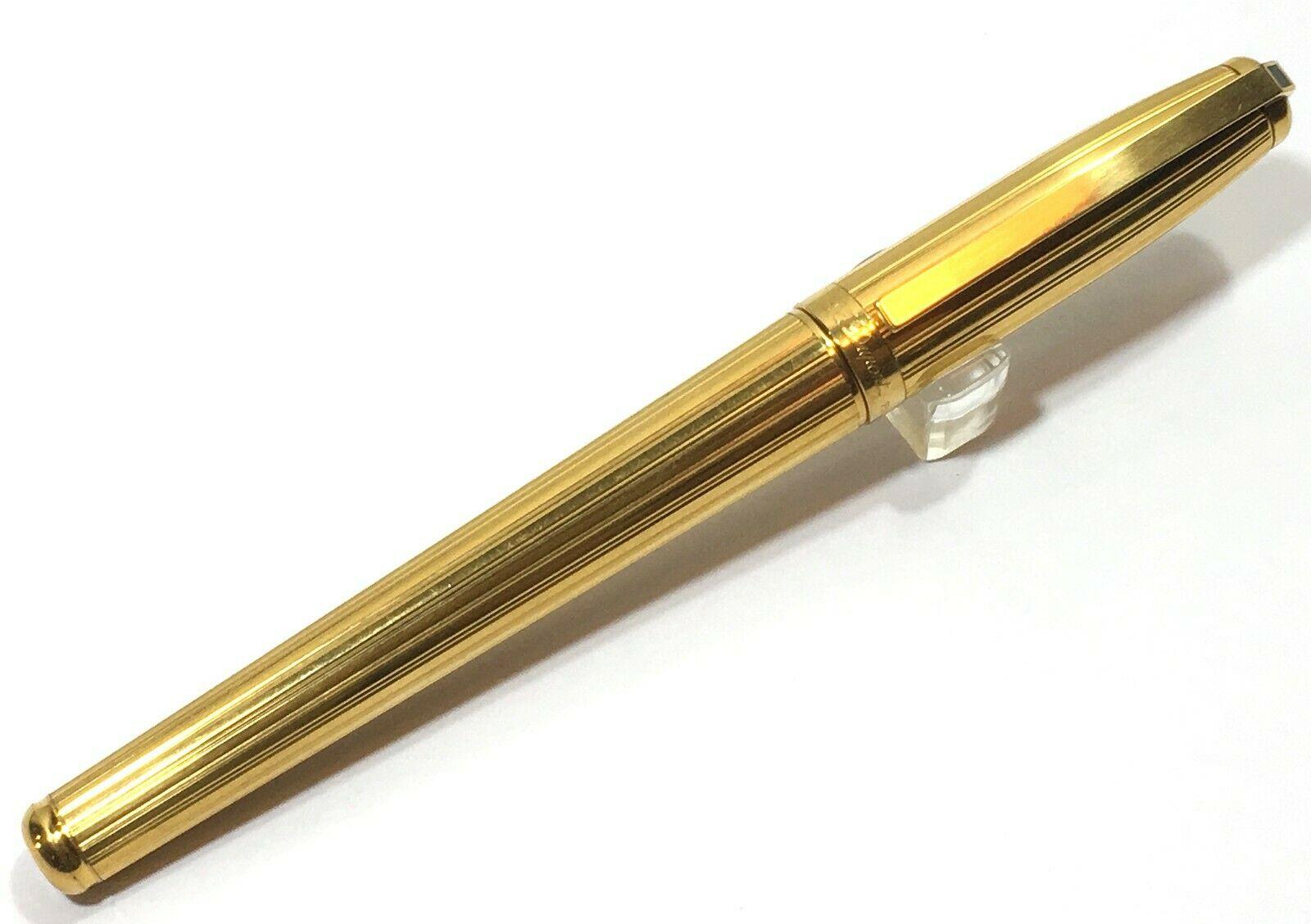 Original S.T.Dupont Fidelio Gold Filled Fountain Pen, France, 14K MediumNIB In Excellent Condition In New York, NY