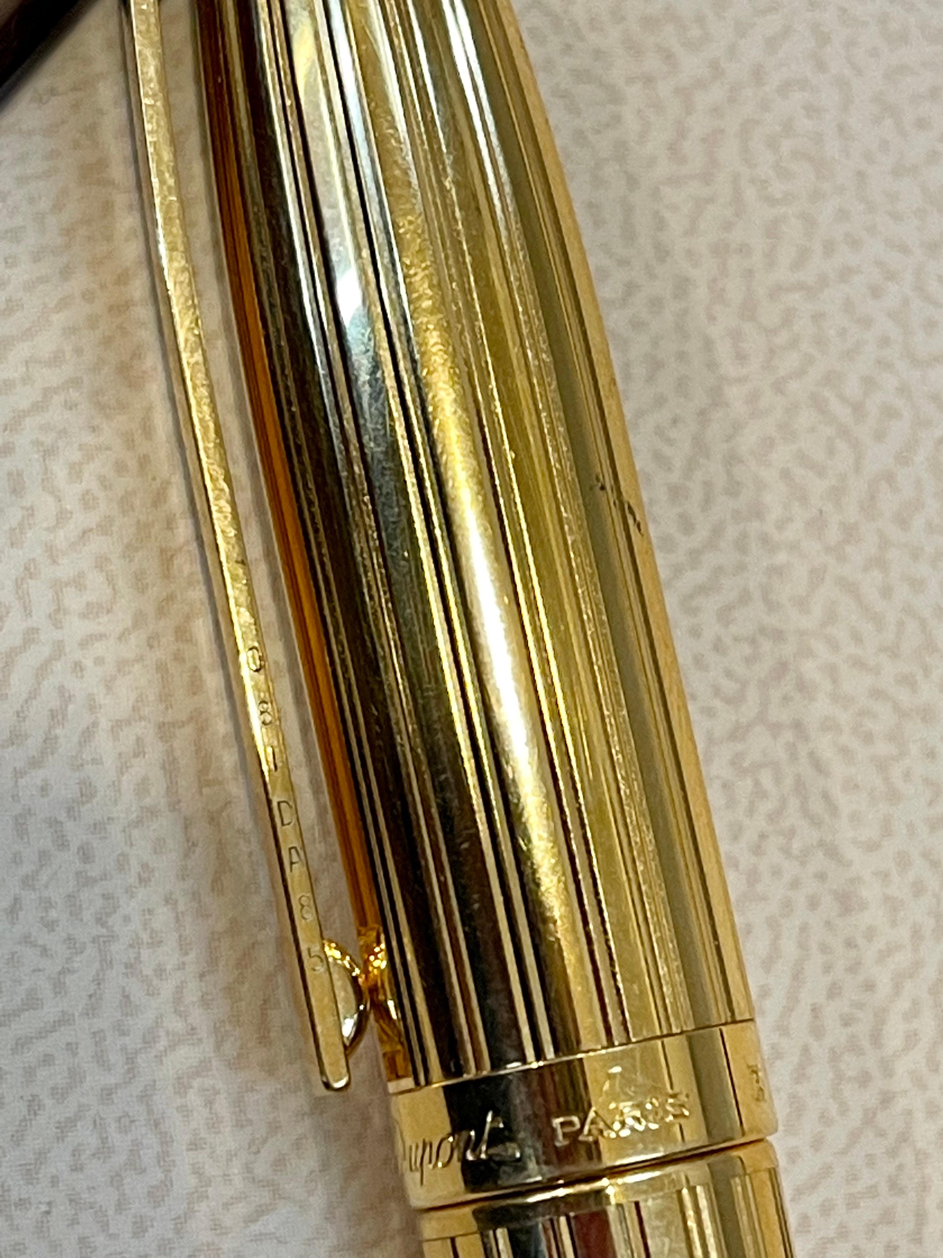 Original S.T.Dupont Fidelio Gold Filled Fountain Pen, France, 14K MediumNIB 1
