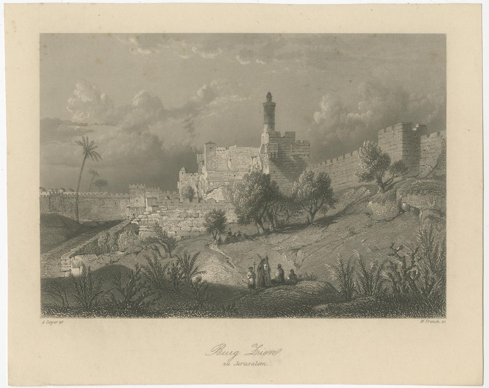 View d'origine en acier gravé de la colonne du duc d'York à Londres, Angleterre, 1840 Bon état - En vente à Langweer, NL