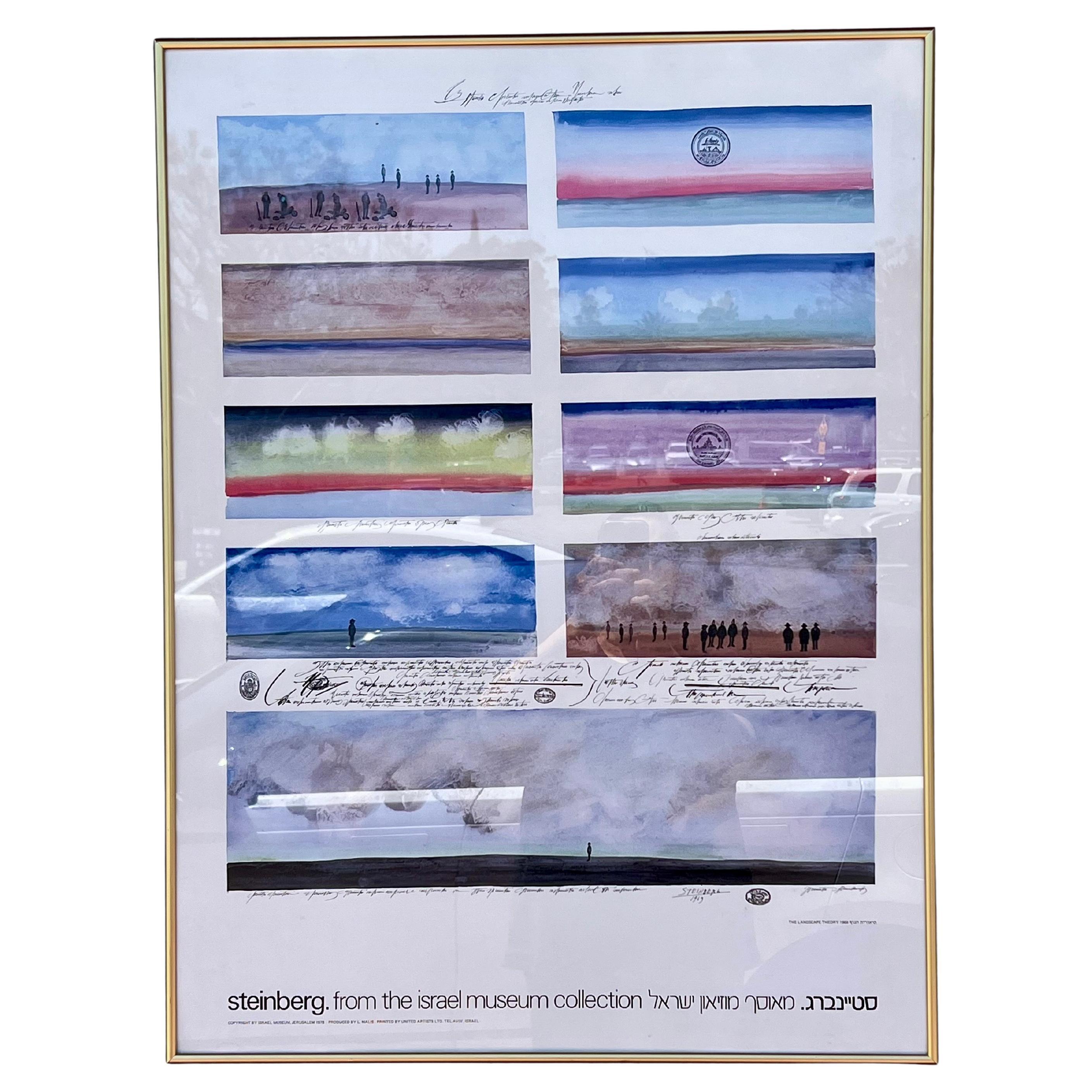 Poster originale della mostra di Steinberg Collezione Israel Museum Teoria del paesaggio
