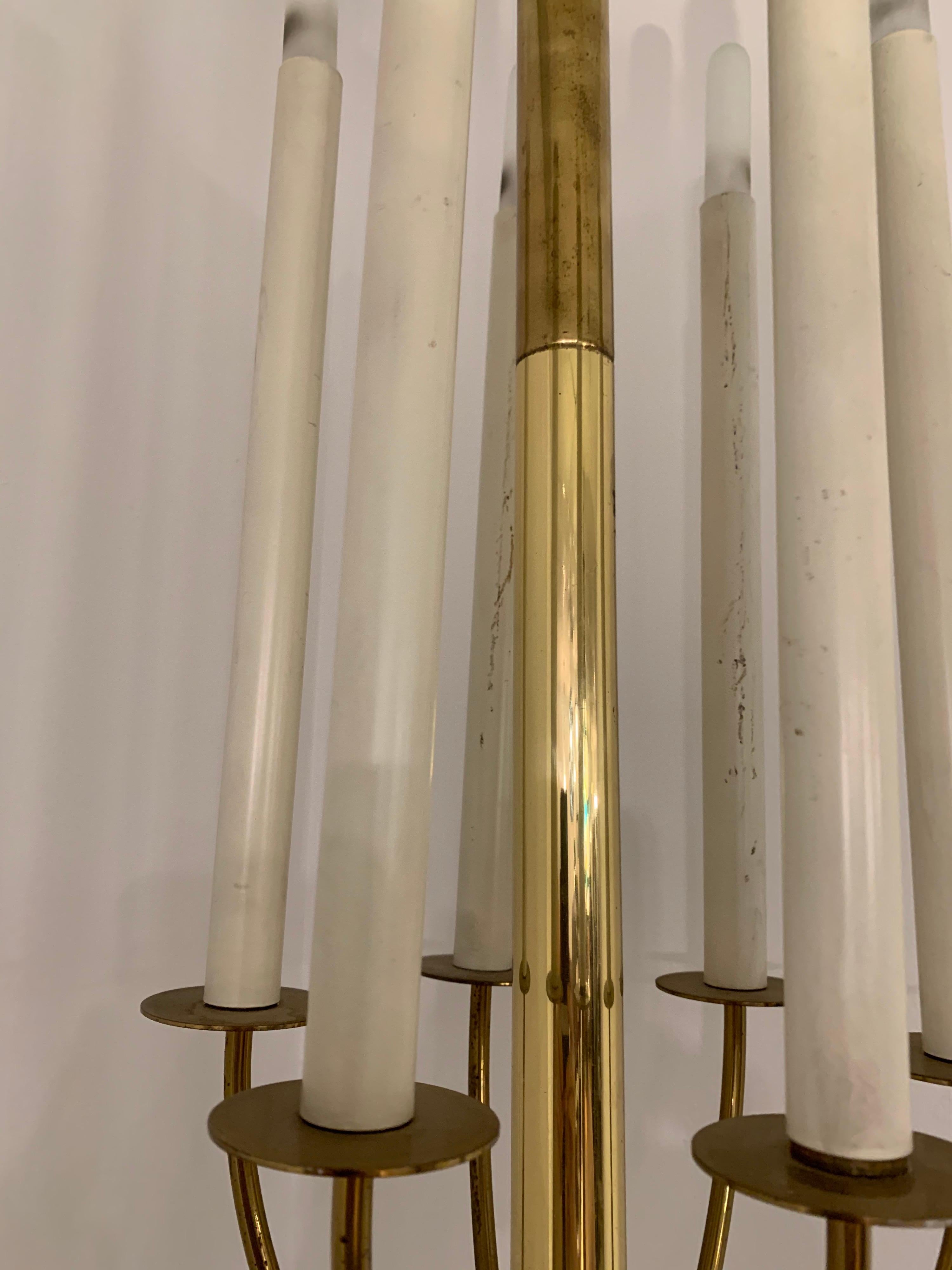 Lampada da terra in ottone con asta di tensione originale Stiffel in vendita 3