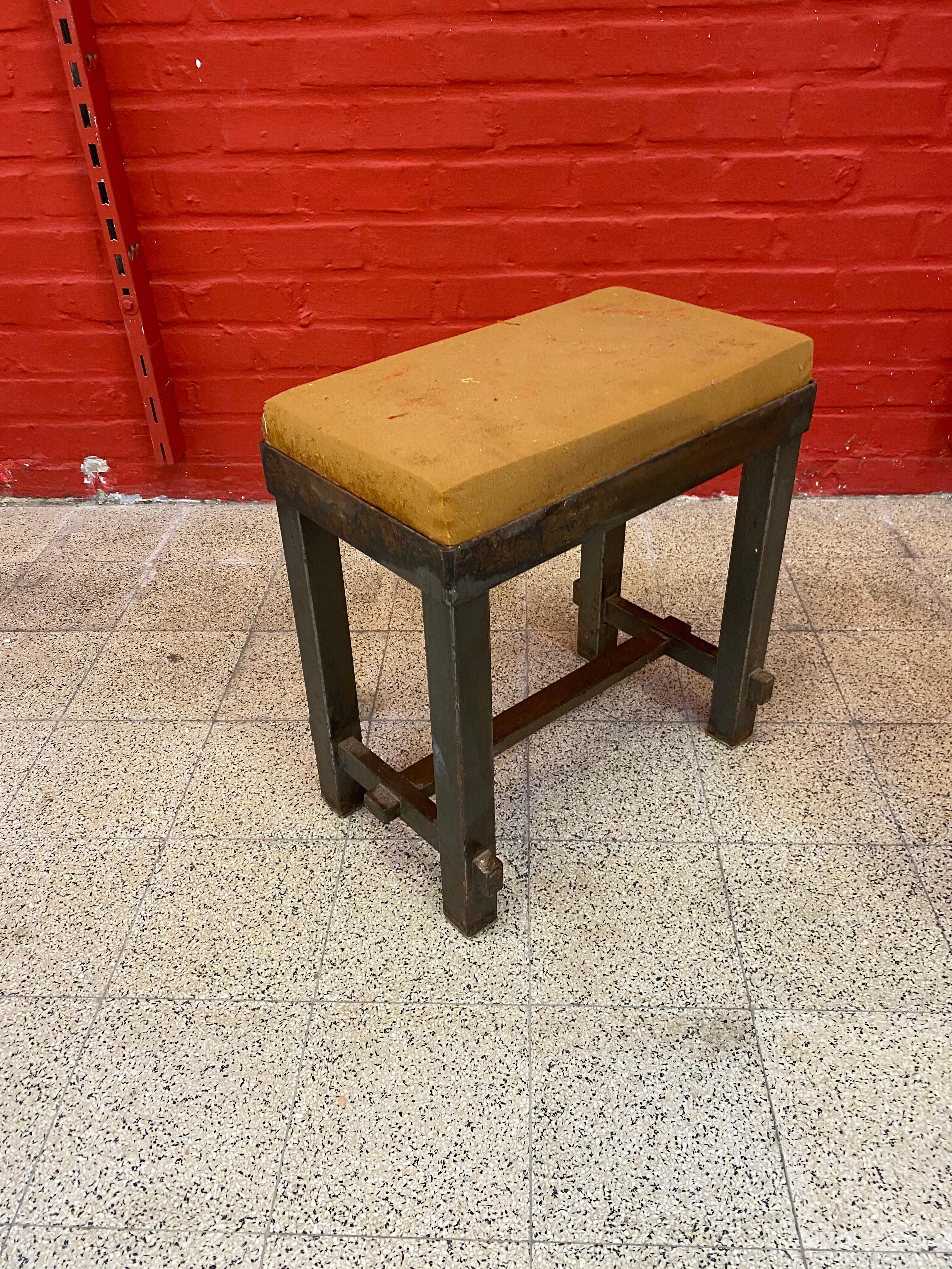 Original Stools in Lacquered Metal, in the Style of Jacques Adnet circa 1940/195 For Sale 1