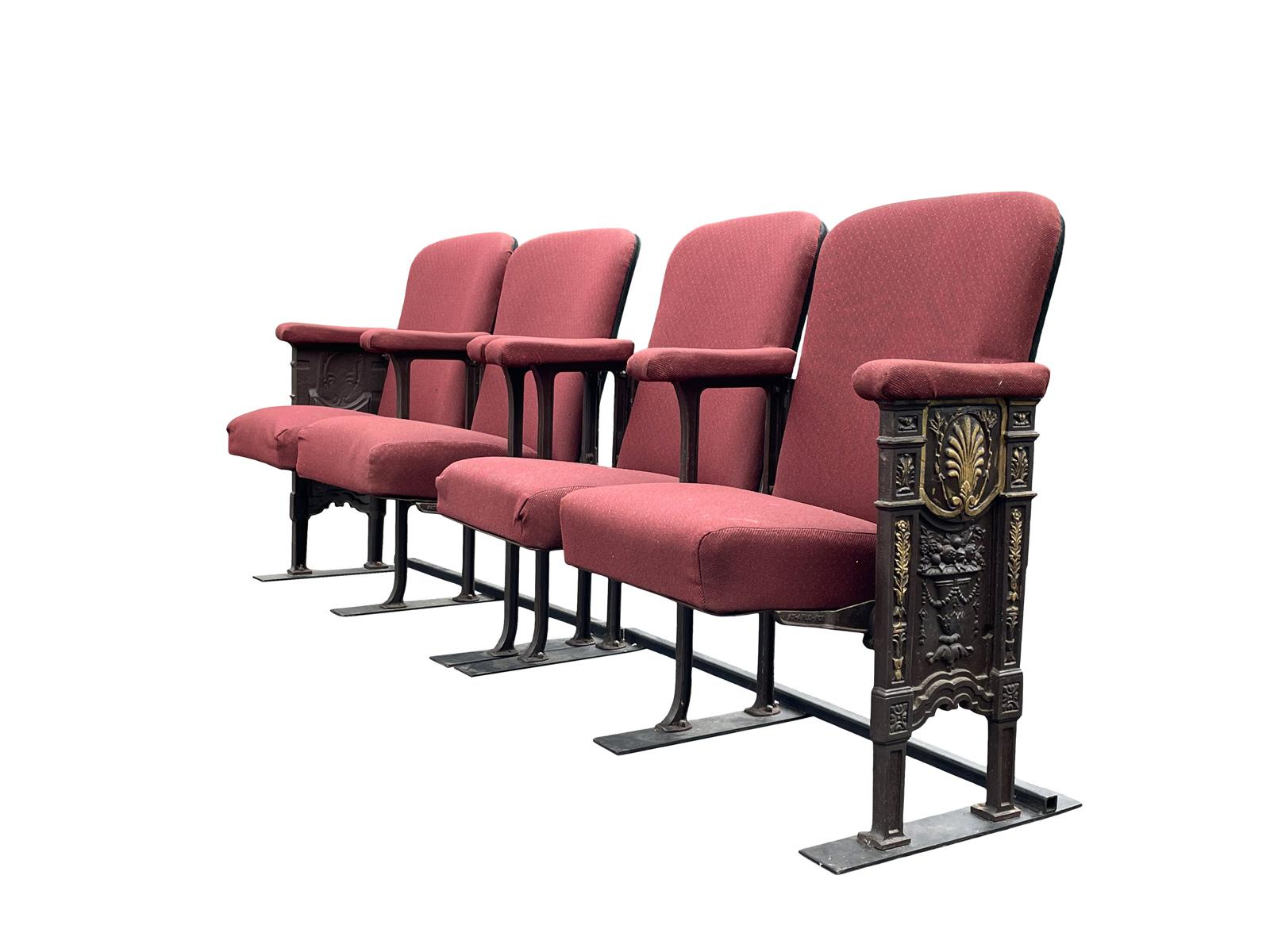 American Original Studio54 Newyork Art Deco Theater Seat Bench Chairs For Sale