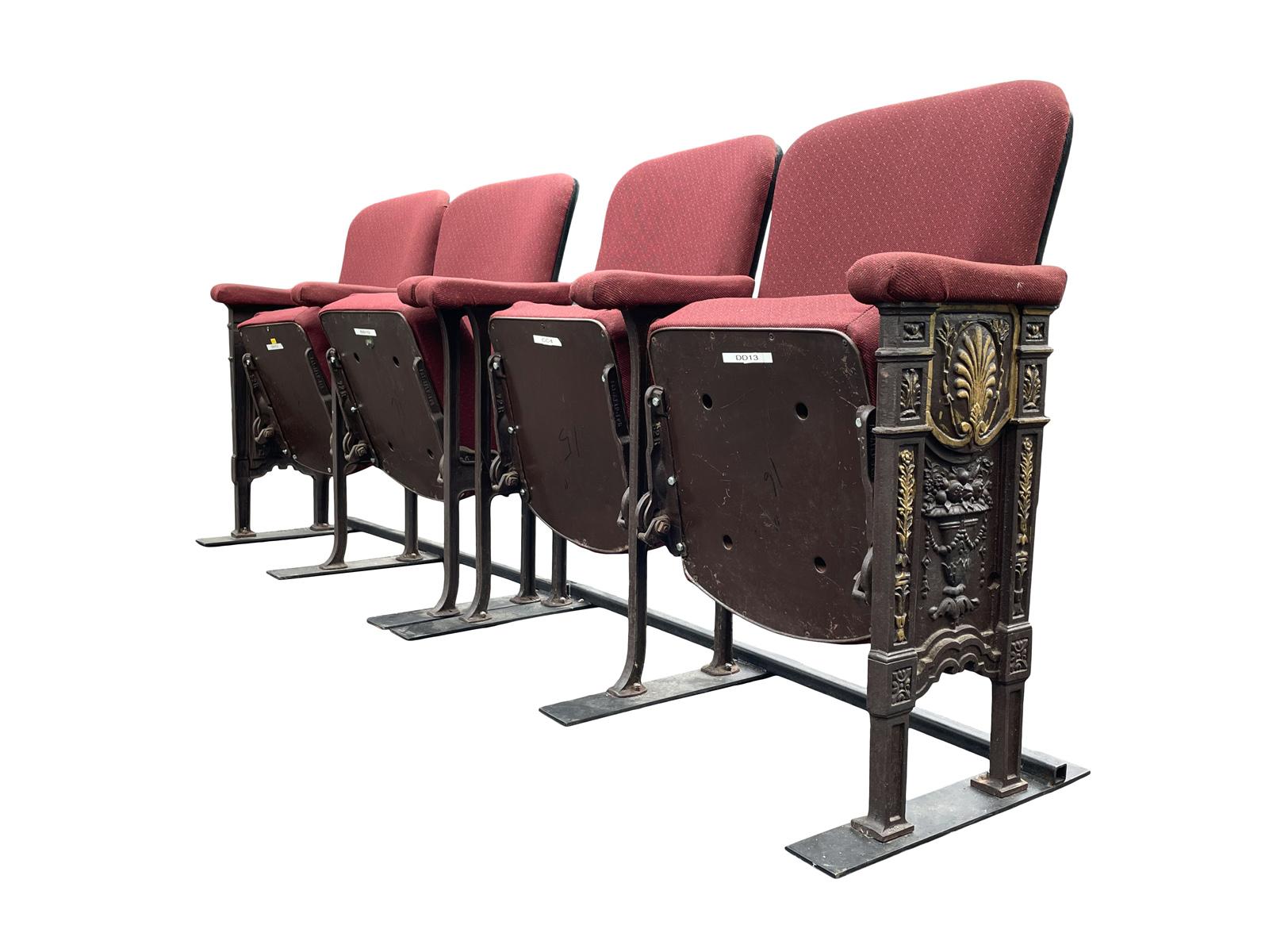 Original Studio54 Newyork Art Deco Theater Seat Bench Chairs In Fair Condition In Bensalem, PA