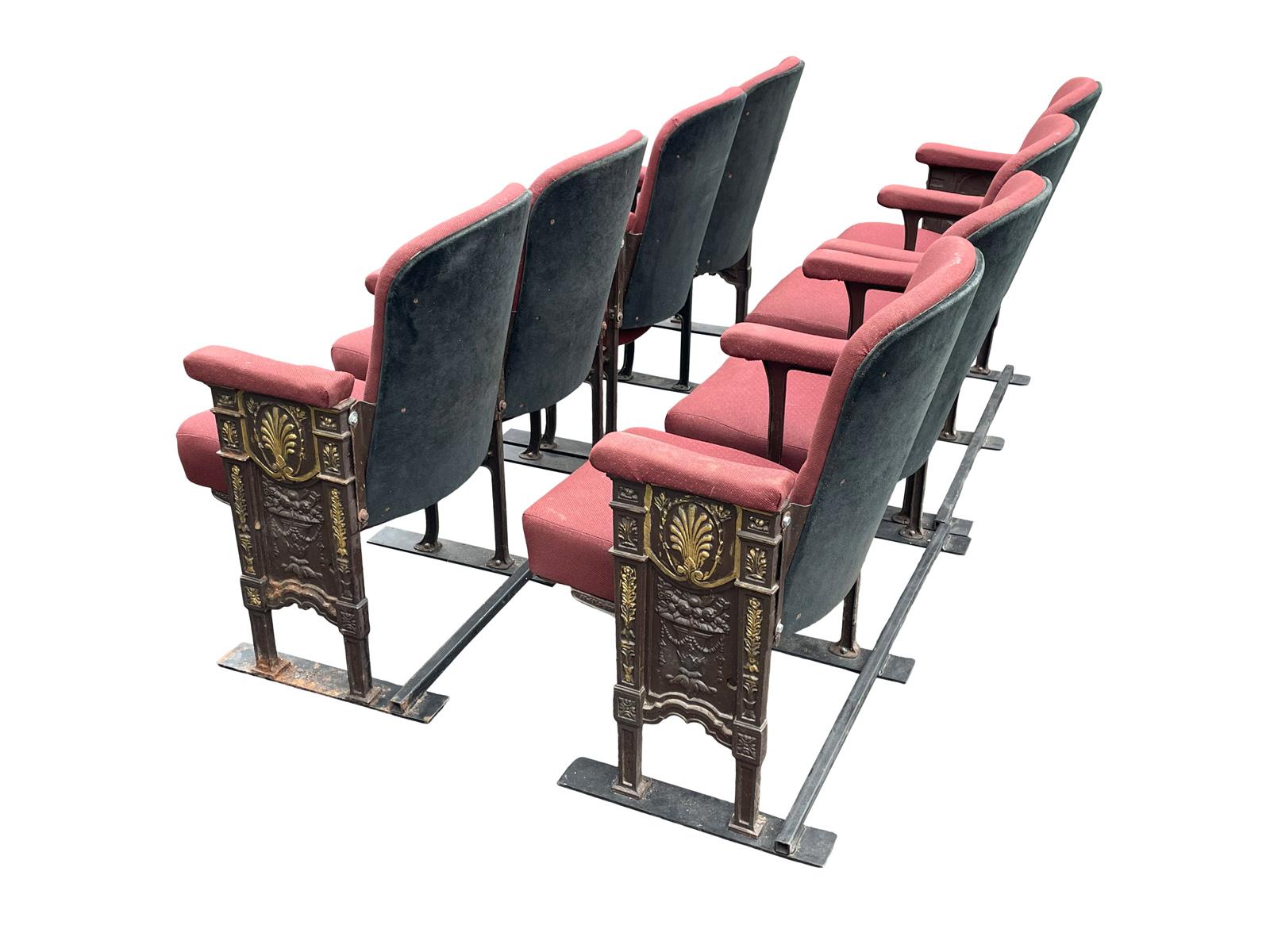 Original Studio54 Newyork Art Deco Theater Seat Bench Chairs For Sale 1
