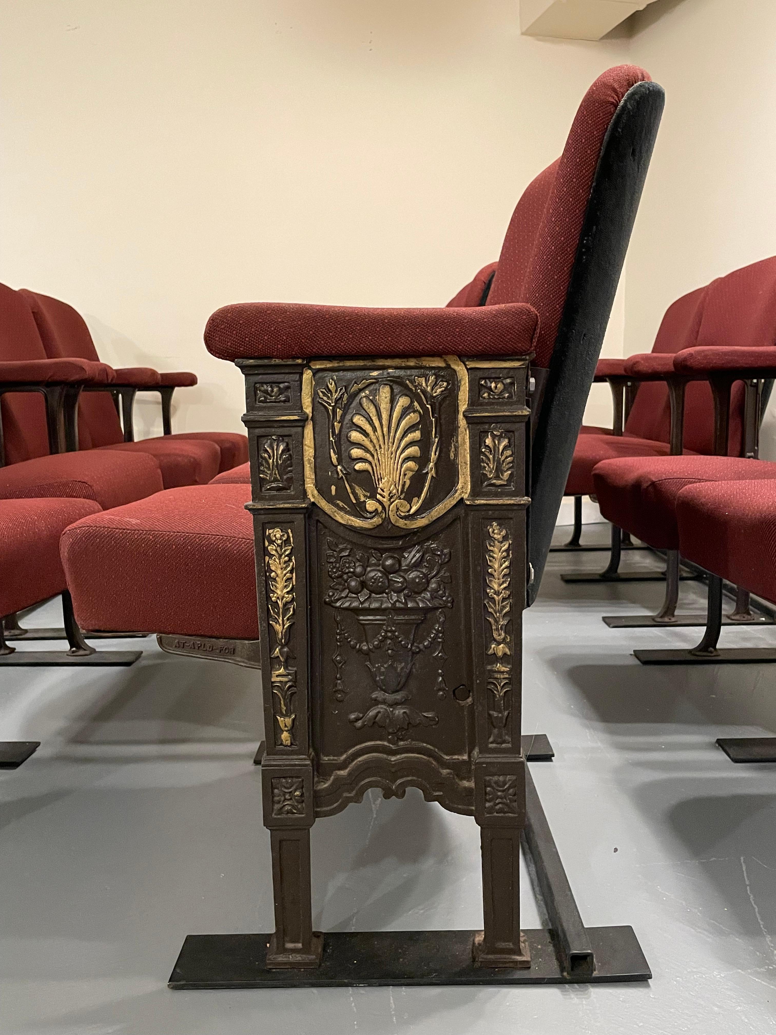 Original Studio54 Newyork Art Deco Theater Seating Chairs In Fair Condition In Bensalem, PA