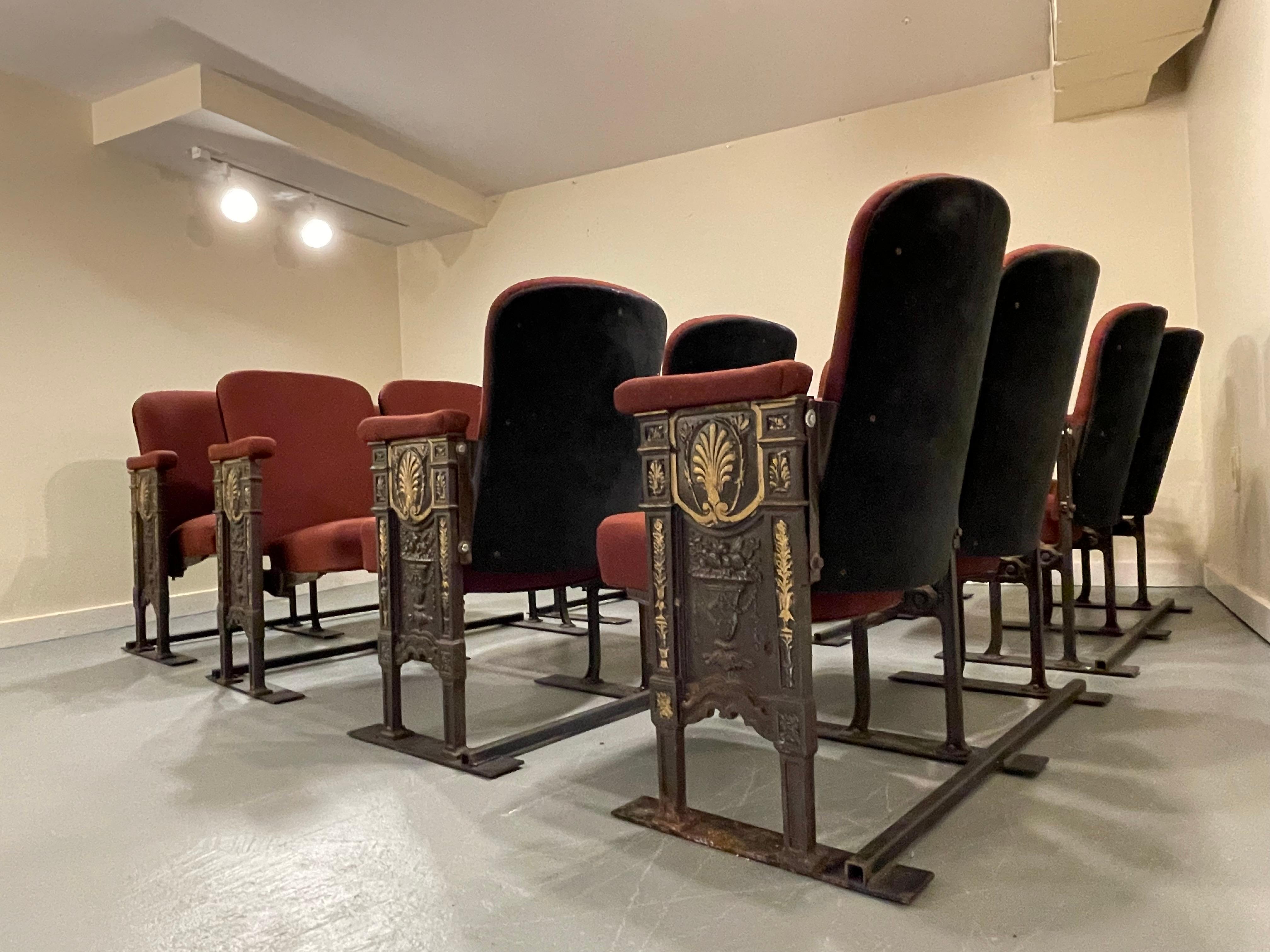 Early 20th Century Original Studio54 Newyork Art Deco Theater Seating Chairs
