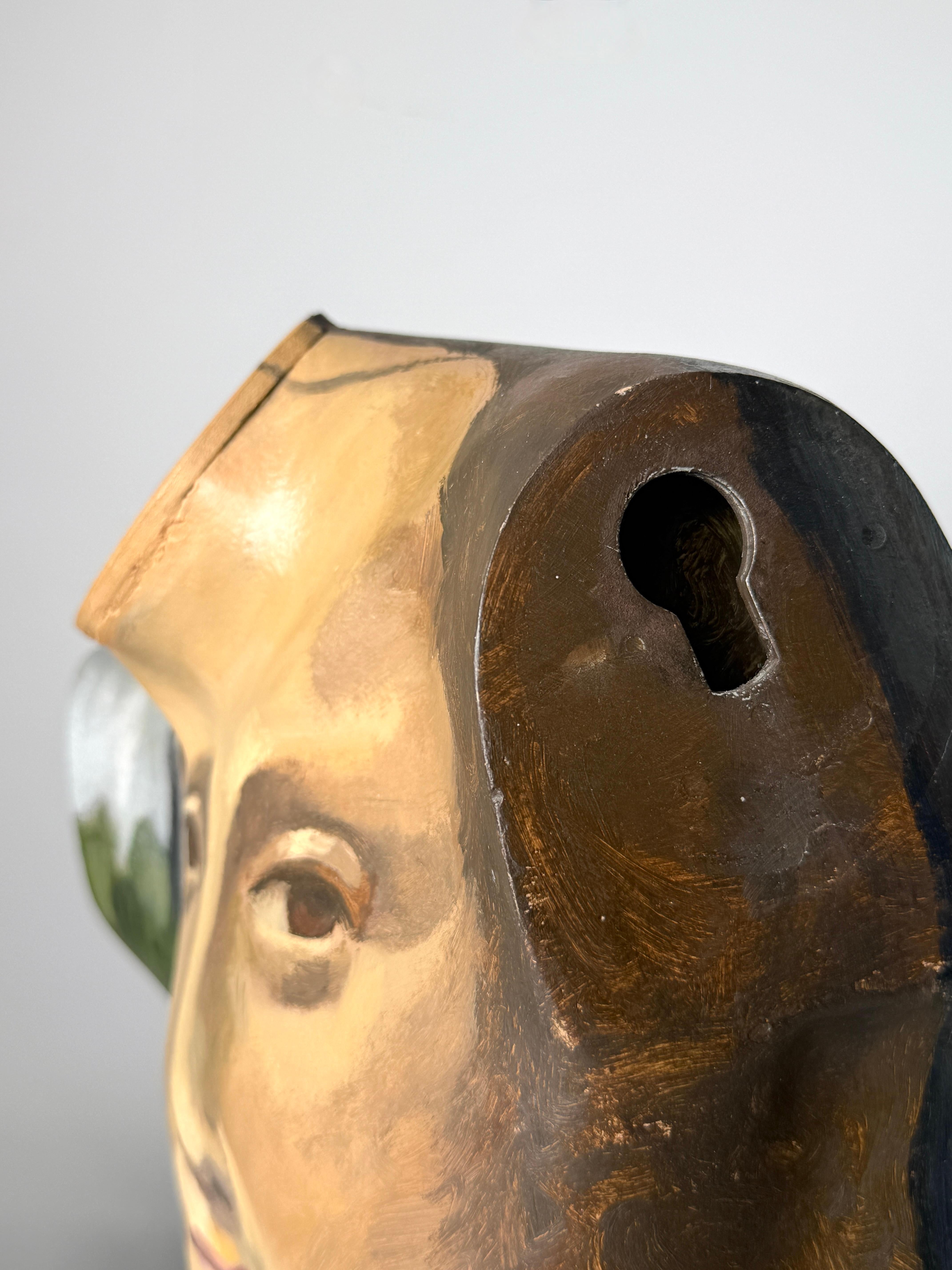 Original Surrealist bemalt Mannequin Torso Skulptur Mona Lisa Porträt 1970er Jahre im Angebot 5