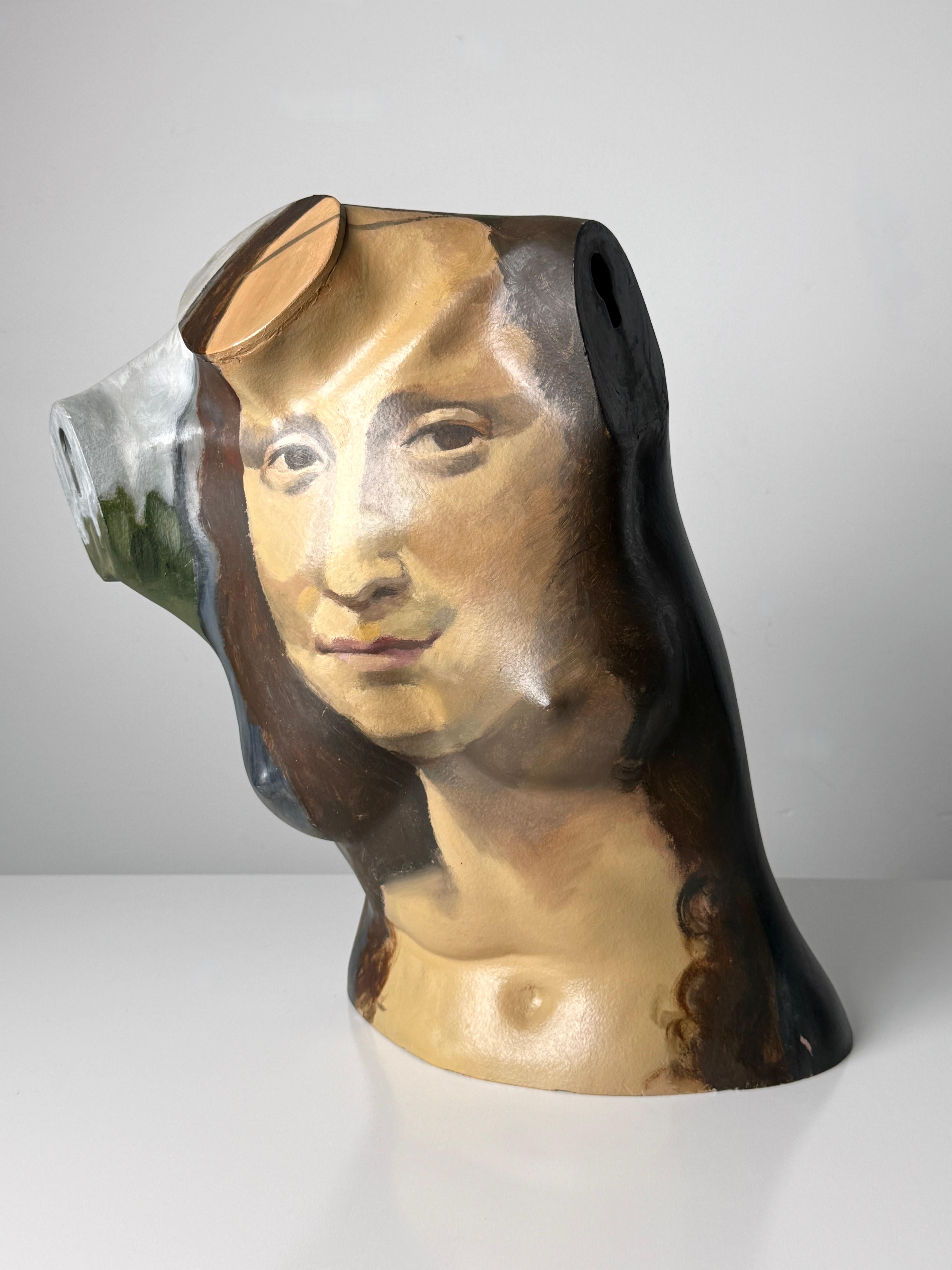 Einzigartige, vom Künstler bemalte Schaufensterpuppe, ca. 1970er Jahre

Der Torso einer alten weiblichen Schaufensterpuppe dient als dreidimensionale Leinwand, handbemalt mit einer surrealen Neuinterpretation von Leonardo da Vincis Mona