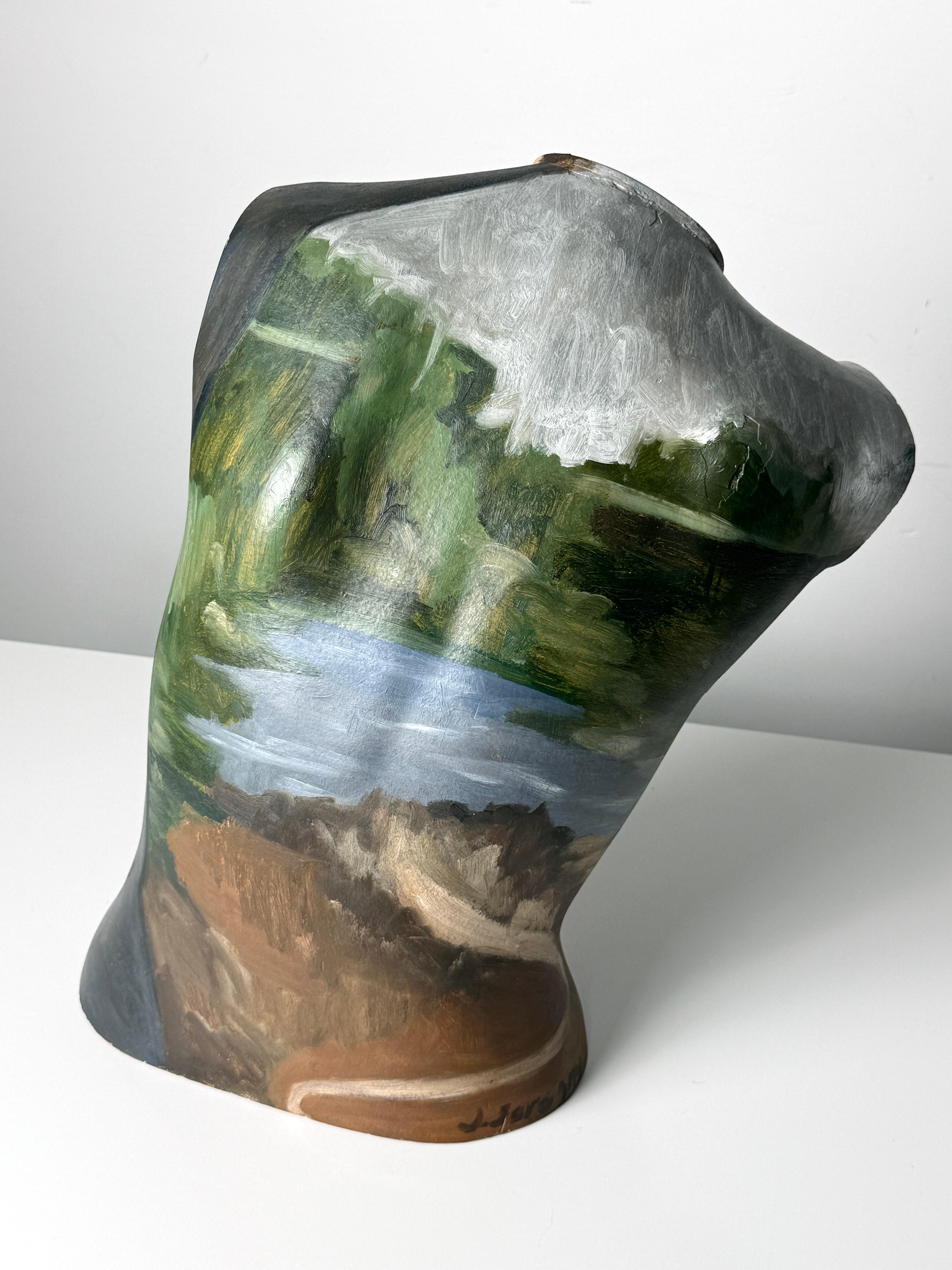 Original Surrealist bemalt Mannequin Torso Skulptur Mona Lisa Porträt 1970er Jahre (20. Jahrhundert) im Angebot