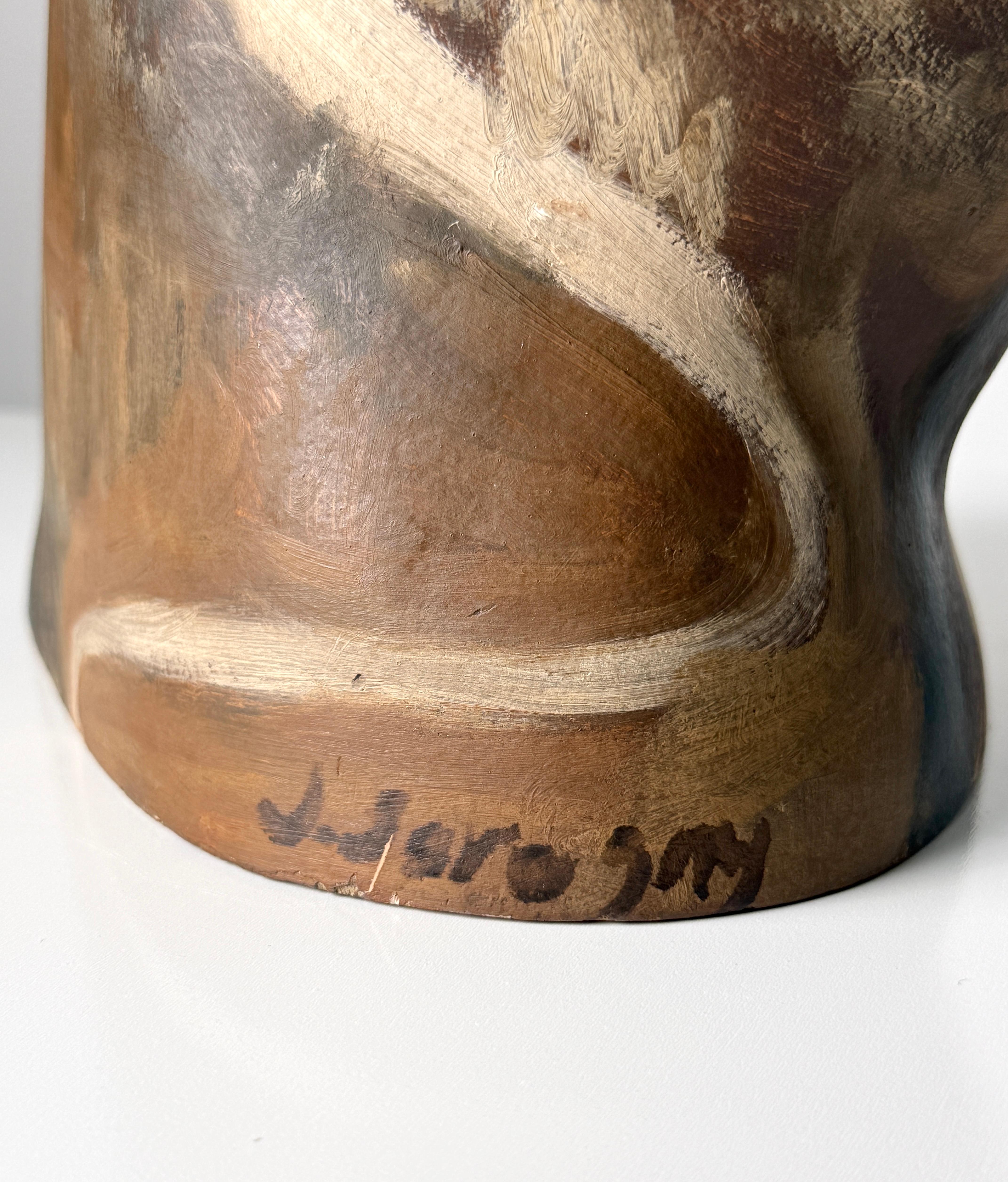 Original Surrealist bemalt Mannequin Torso Skulptur Mona Lisa Porträt 1970er Jahre im Angebot 1