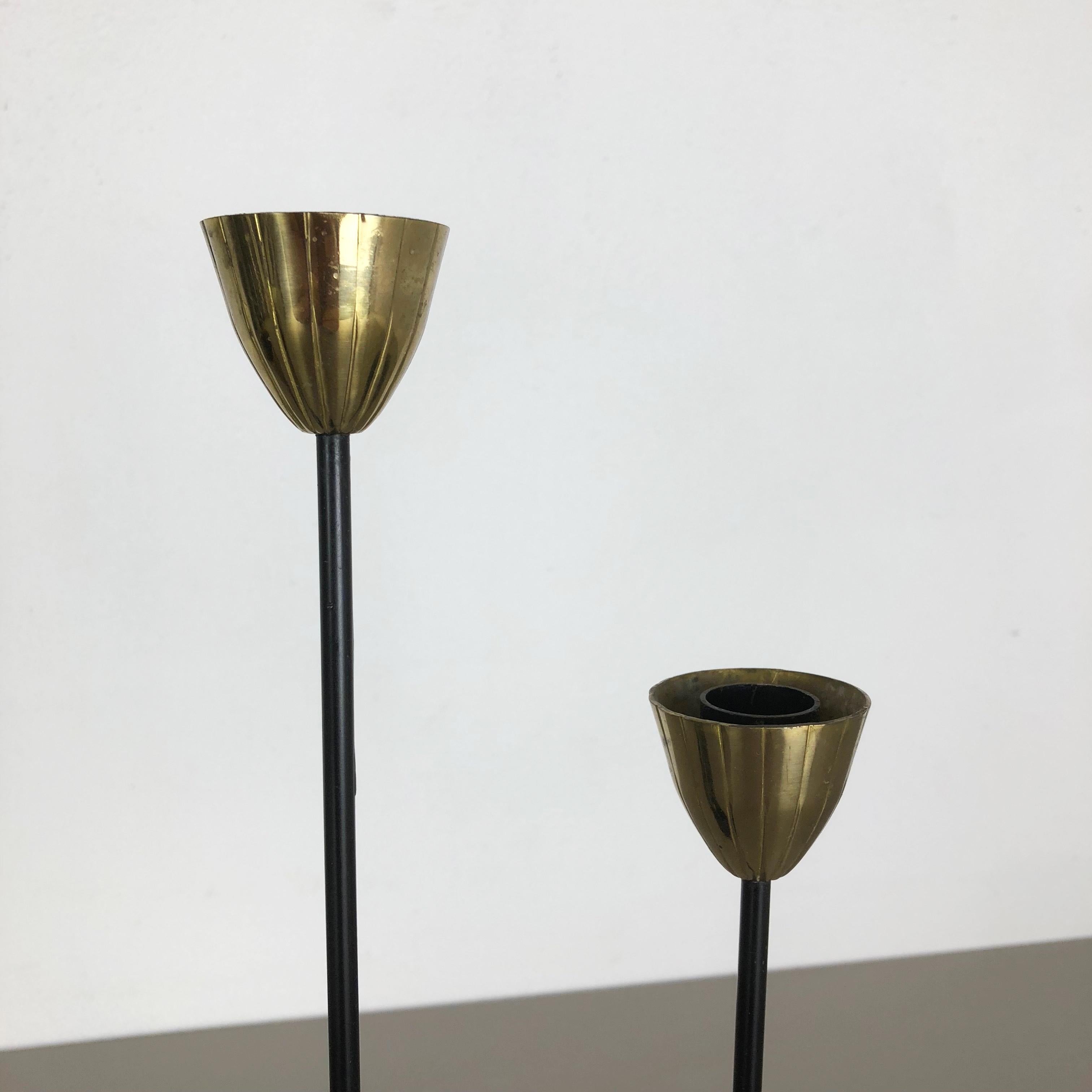 20th Century Original Swedish Modernist Metal Candleholder by Ystad Metal, Sweden, 1960s